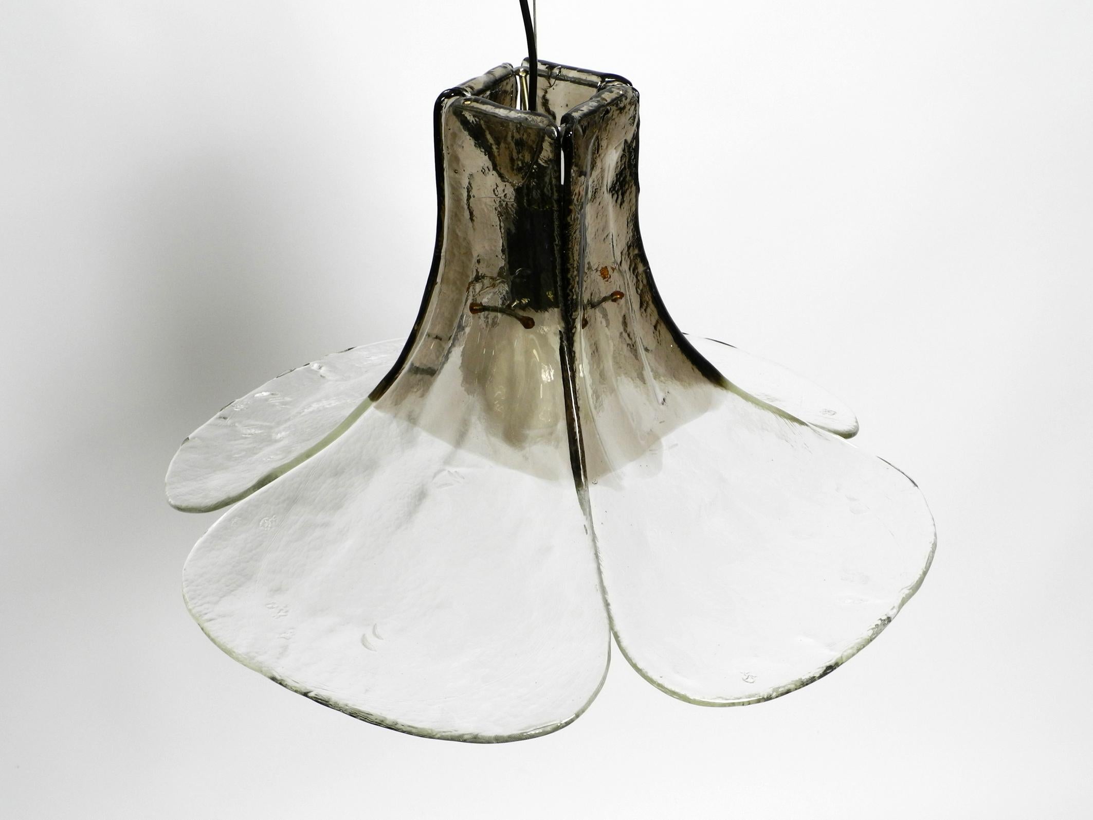 Gigantic 1960s XXL Mazzega Vetri Murano Glass Flower Ceiling Lamp For Sale 11