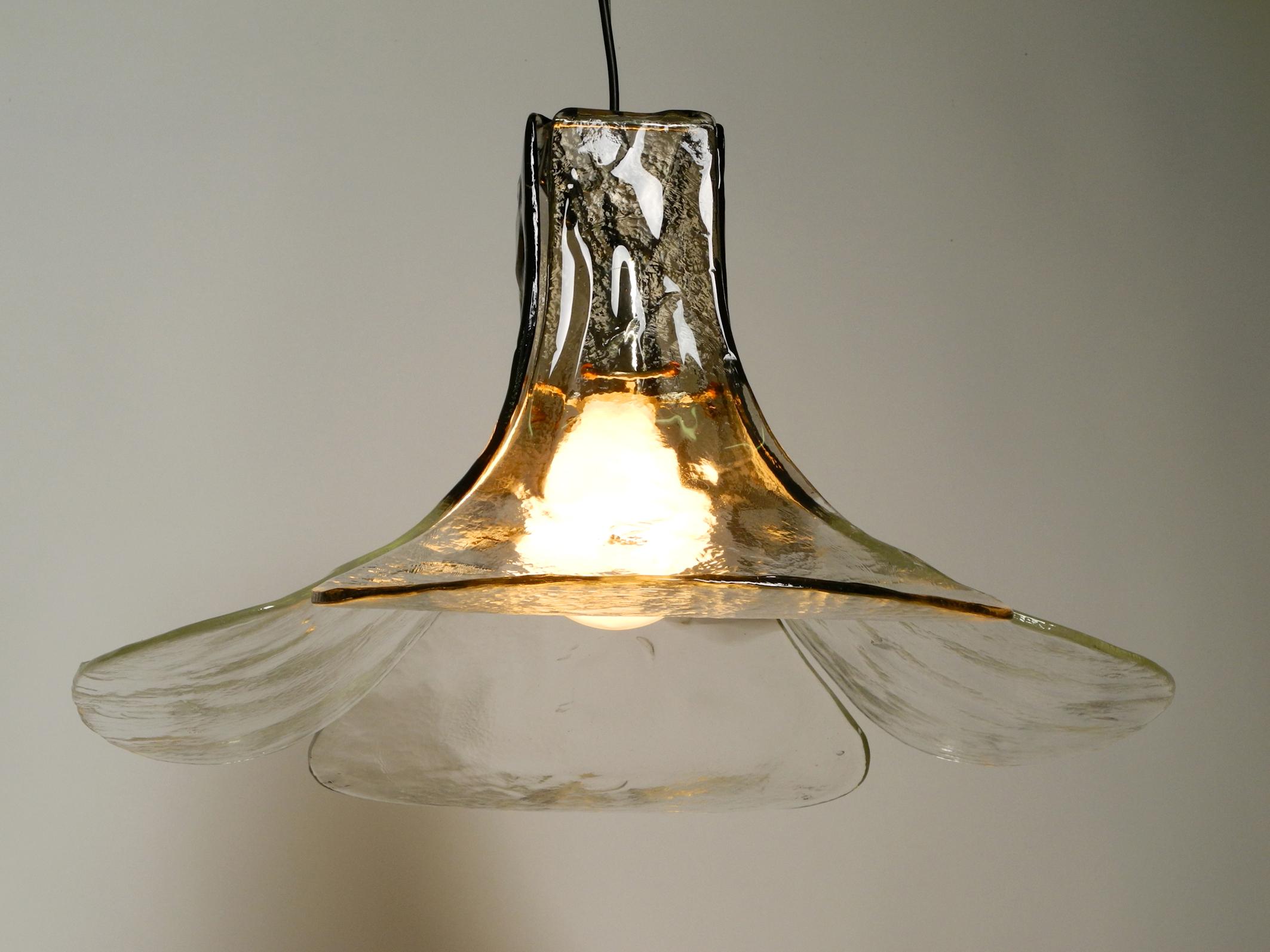 Italian Gigantic 1960s XXL Mazzega Vetri Murano Glass Flower Ceiling Lamp For Sale