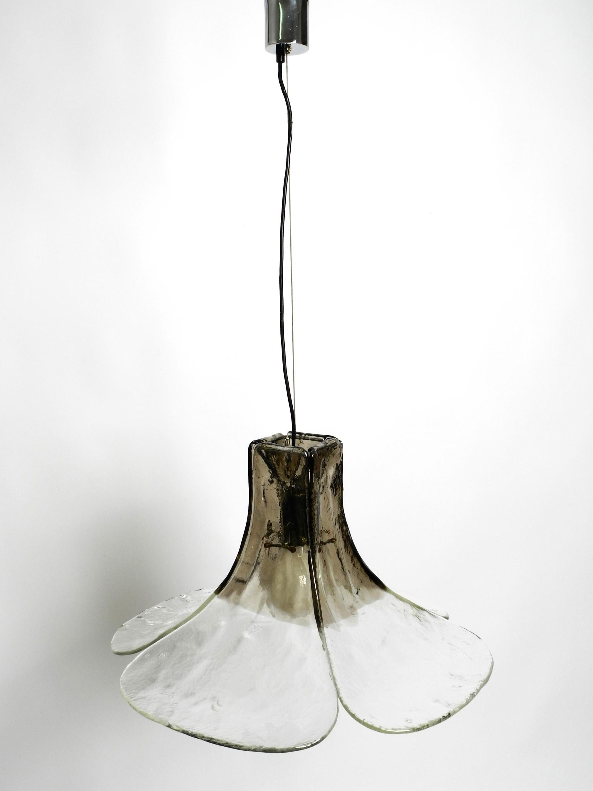 Mid-20th Century Gigantic 1960s XXL Mazzega Vetri Murano Glass Flower Ceiling Lamp For Sale