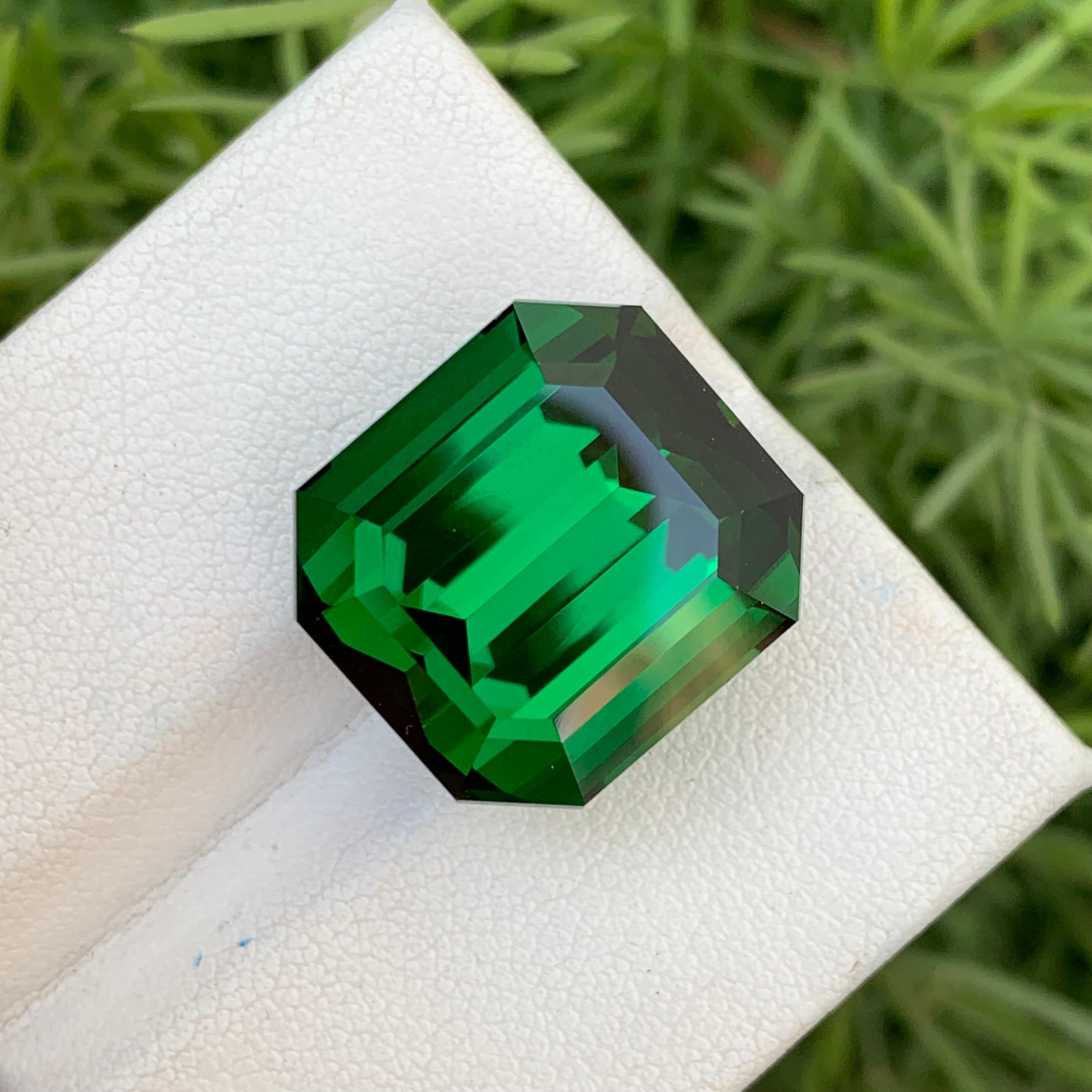 Taglio smeraldo Gigantesca tormalina verde sfusa da 29,70 carati di qualità AAA Miniera dell'Afghanistan in vendita