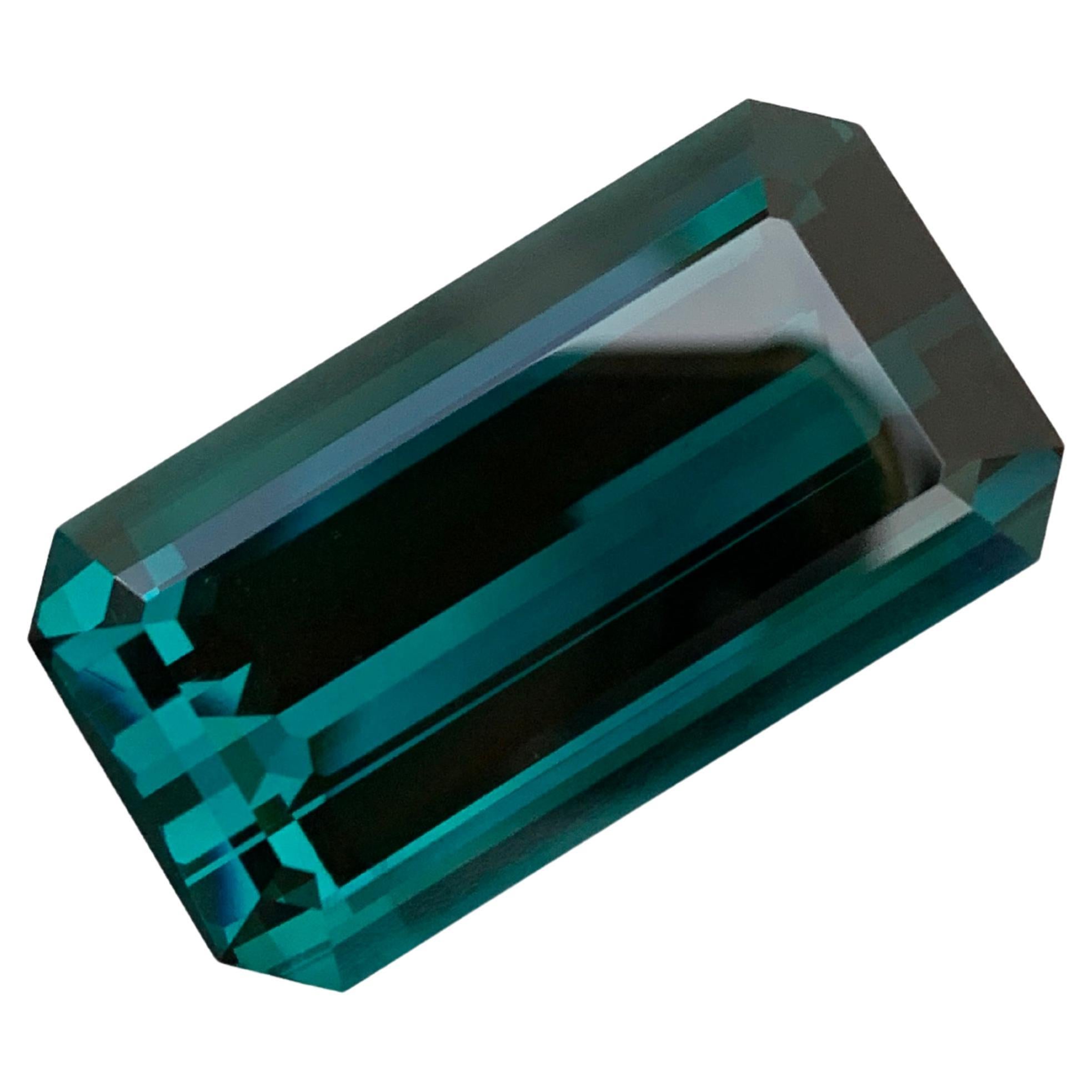 Gigantic 77.50 Carat Natural Loose Indicolite Tourmaline Emerald Shape Gemstone  For Sale