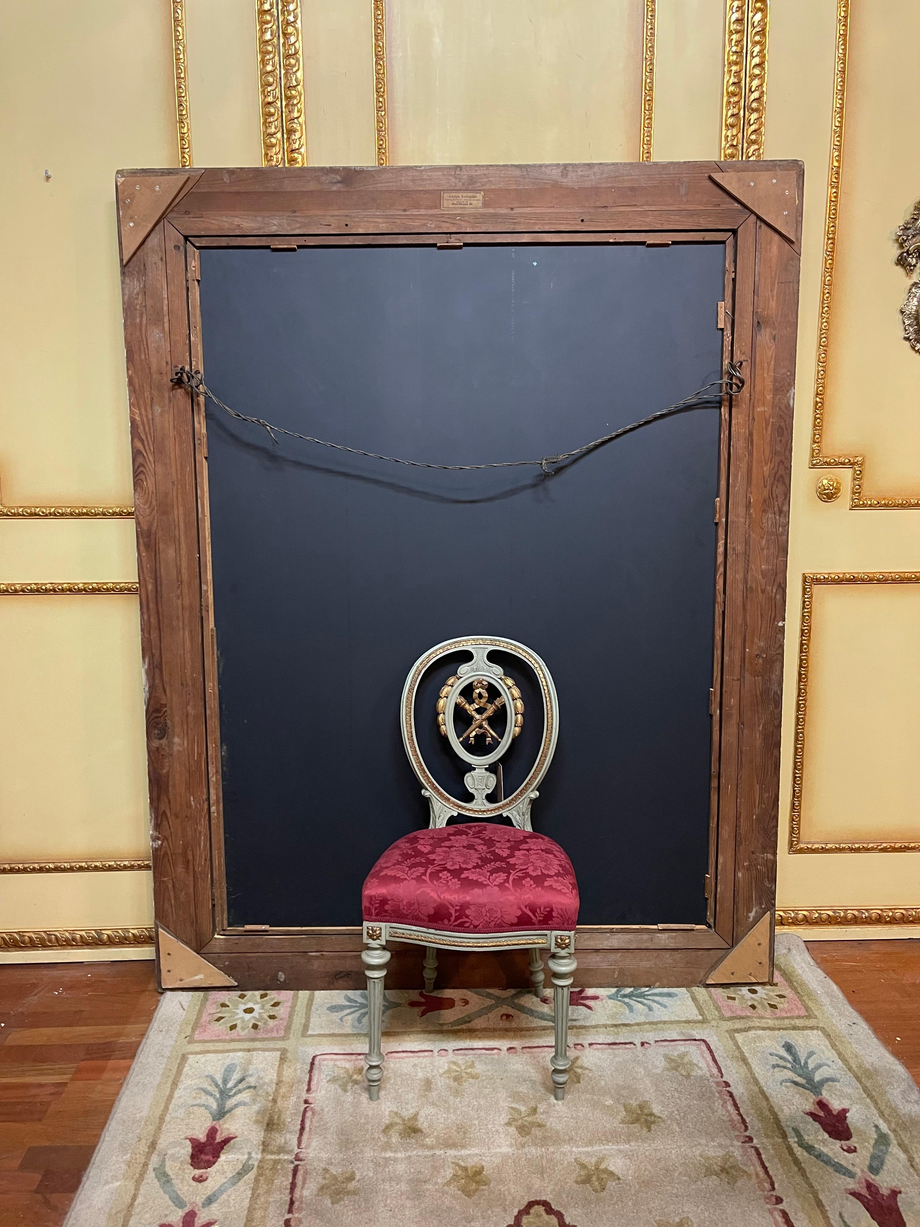 Stuc Miroir mural ancienignétique, or, vers 1860 en vente