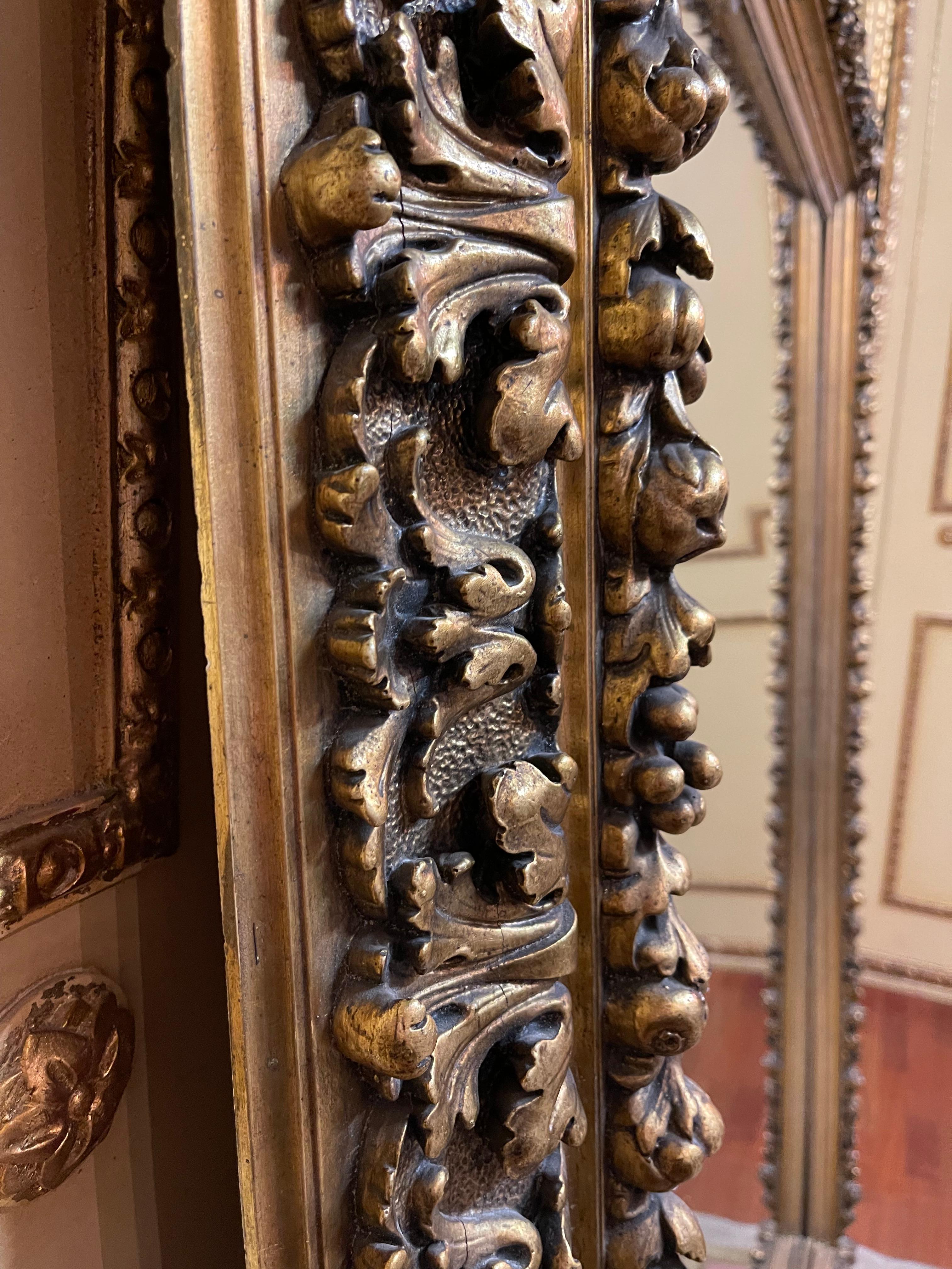 Doré Miroir mural ancienignétique, or, vers 1860 en vente