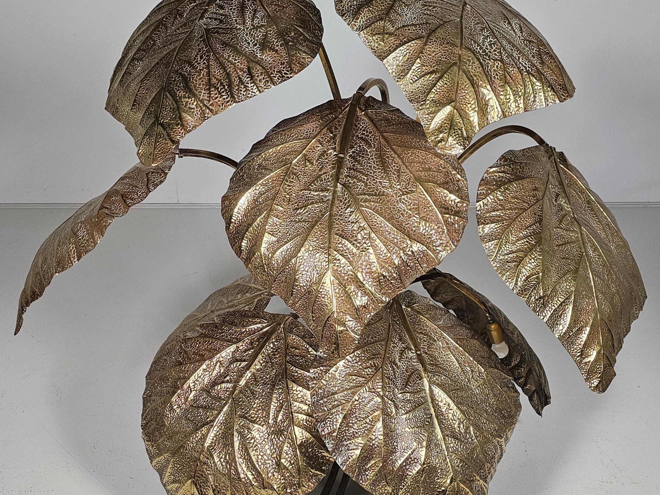 Lámpara de pie de latón Rabarbaro de Carlo Giorgi para Bottega Gadda, Italia, años 70 siglo XX en venta
