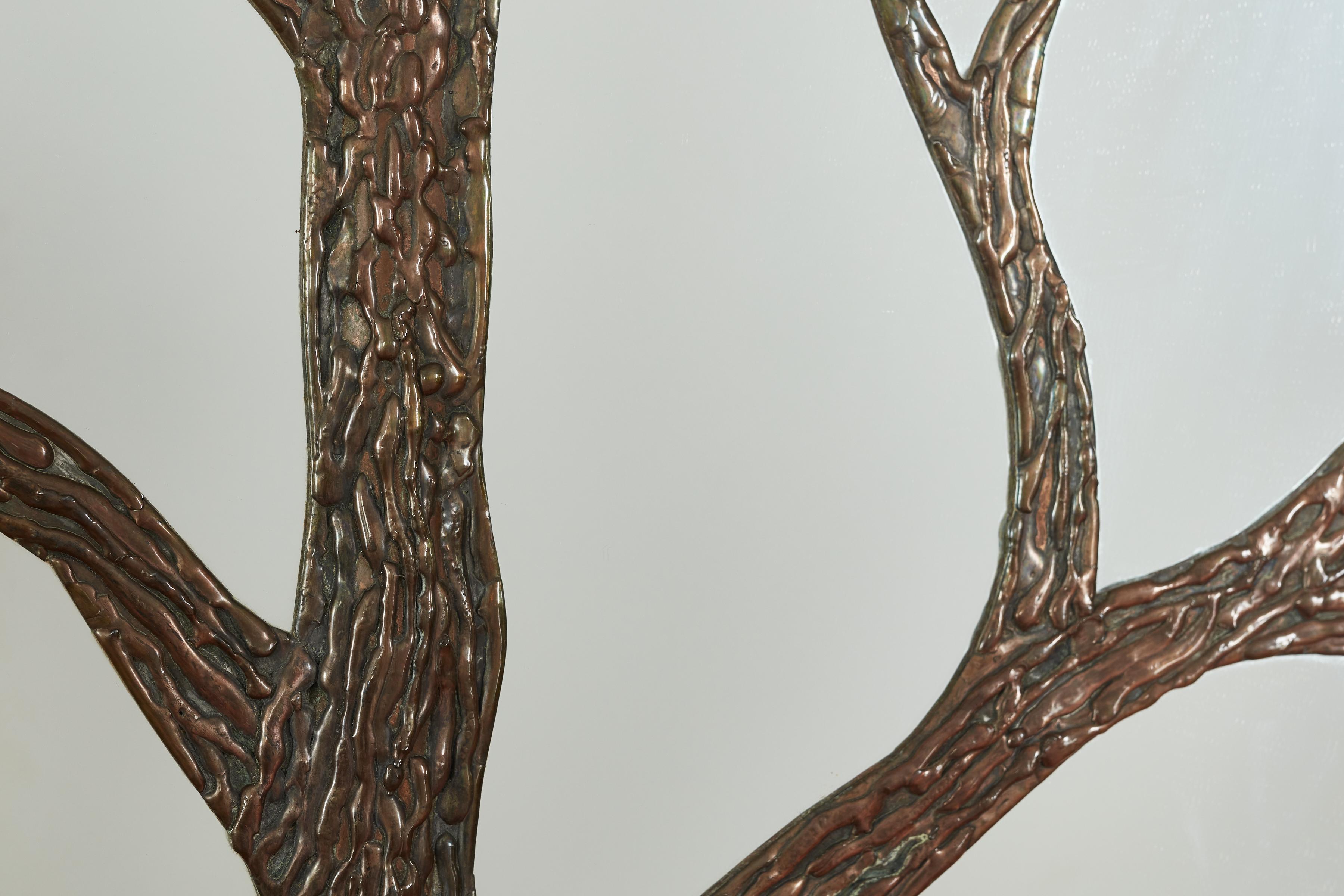 Copper Gigantic Bronze Tree Mirror For Sale