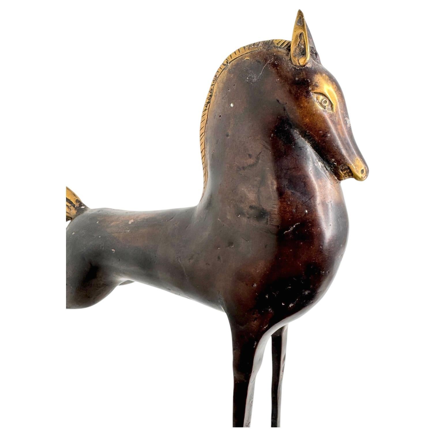 Gigantic Bronze-Skulptur eines etruskischen Pferdes aus Bronze im Weinberg-Stil, 1970er Jahre, Italien im Angebot 3