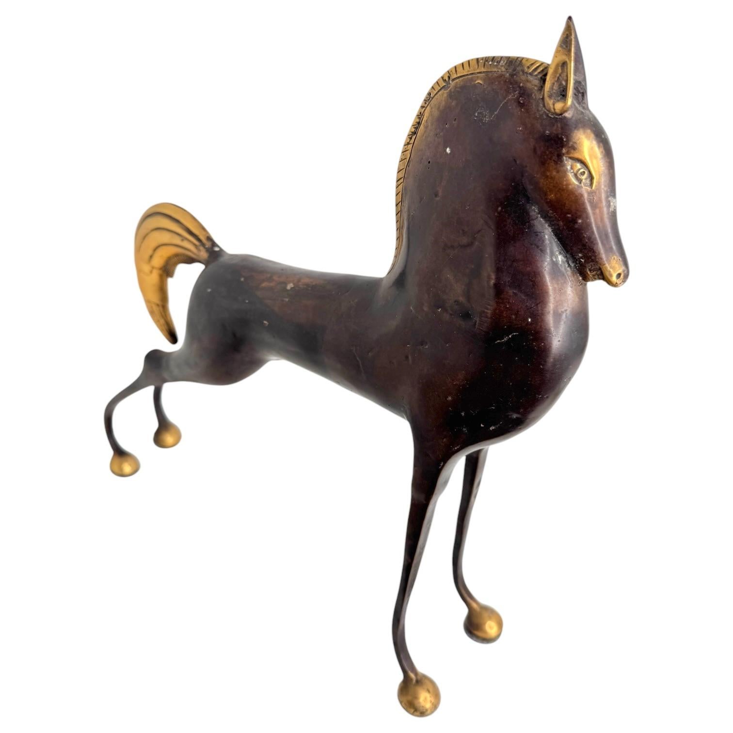 Gigantic Bronze-Skulptur eines etruskischen Pferdes aus Bronze im Weinberg-Stil, 1970er Jahre, Italien im Angebot 4