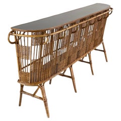 Vintage Gigantic French Rattan Bar 