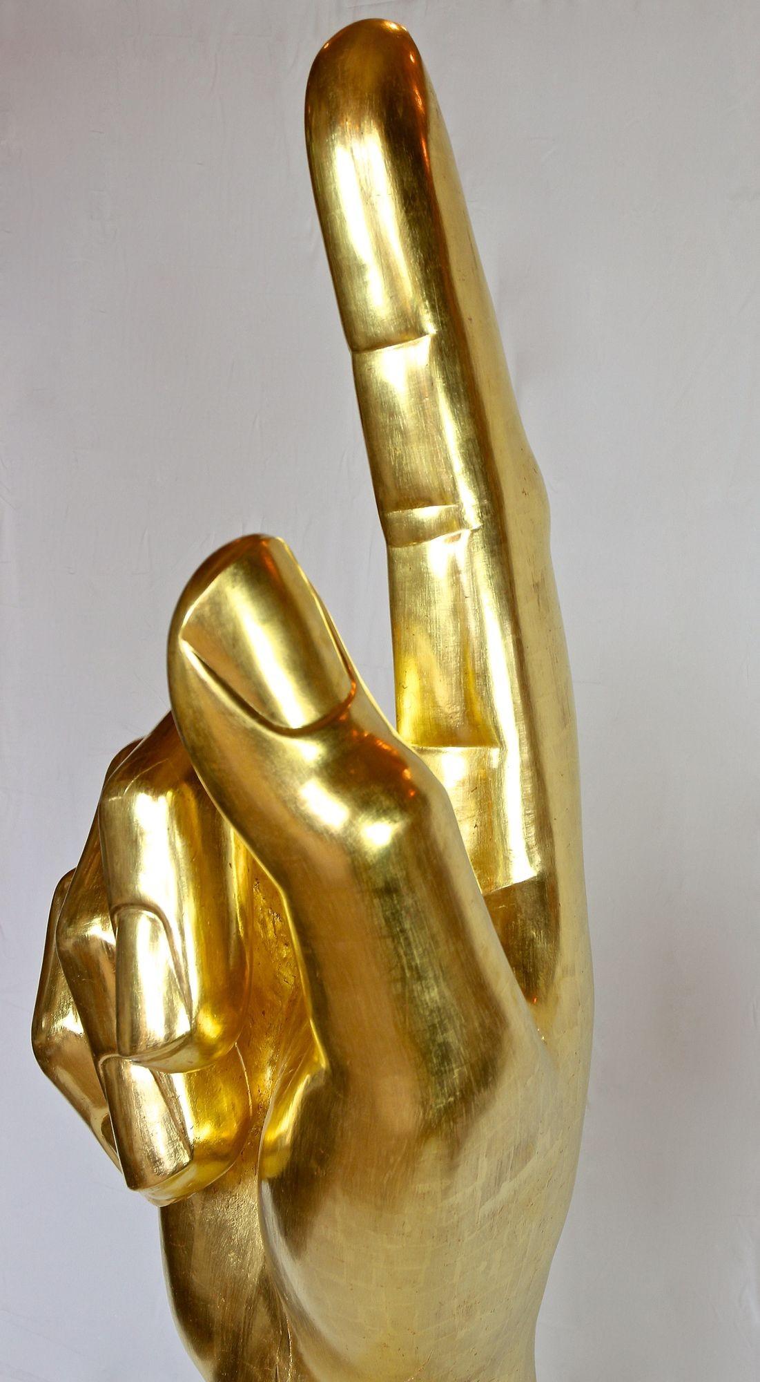 Gigantic Hand Sculpture Goldleaf Plated by M. Treml, Austria, 2021 For Sale 3