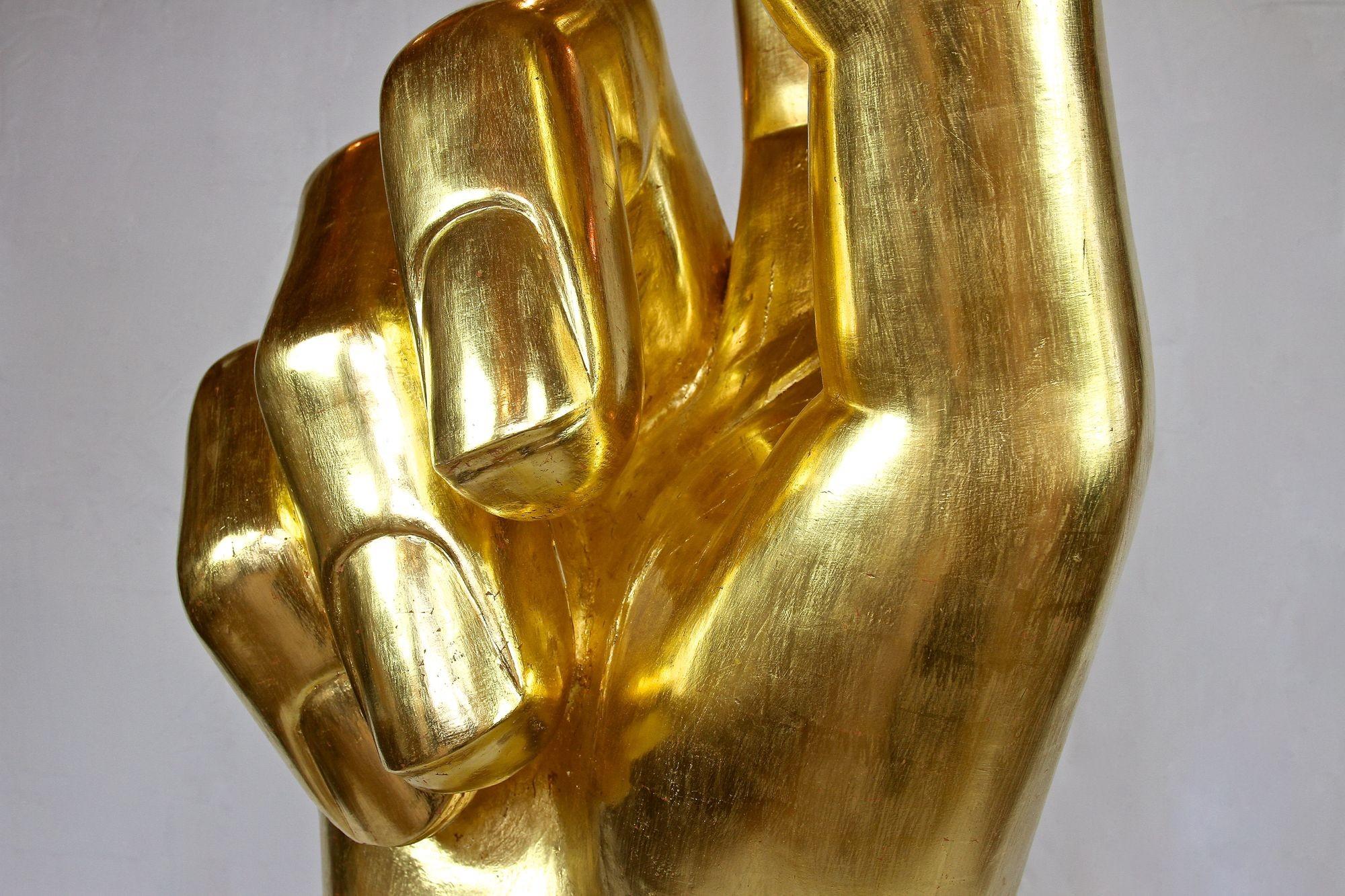 Gigantic Hand Sculpture Goldleaf Plated by M. Treml, Austria, 2021 For Sale 4