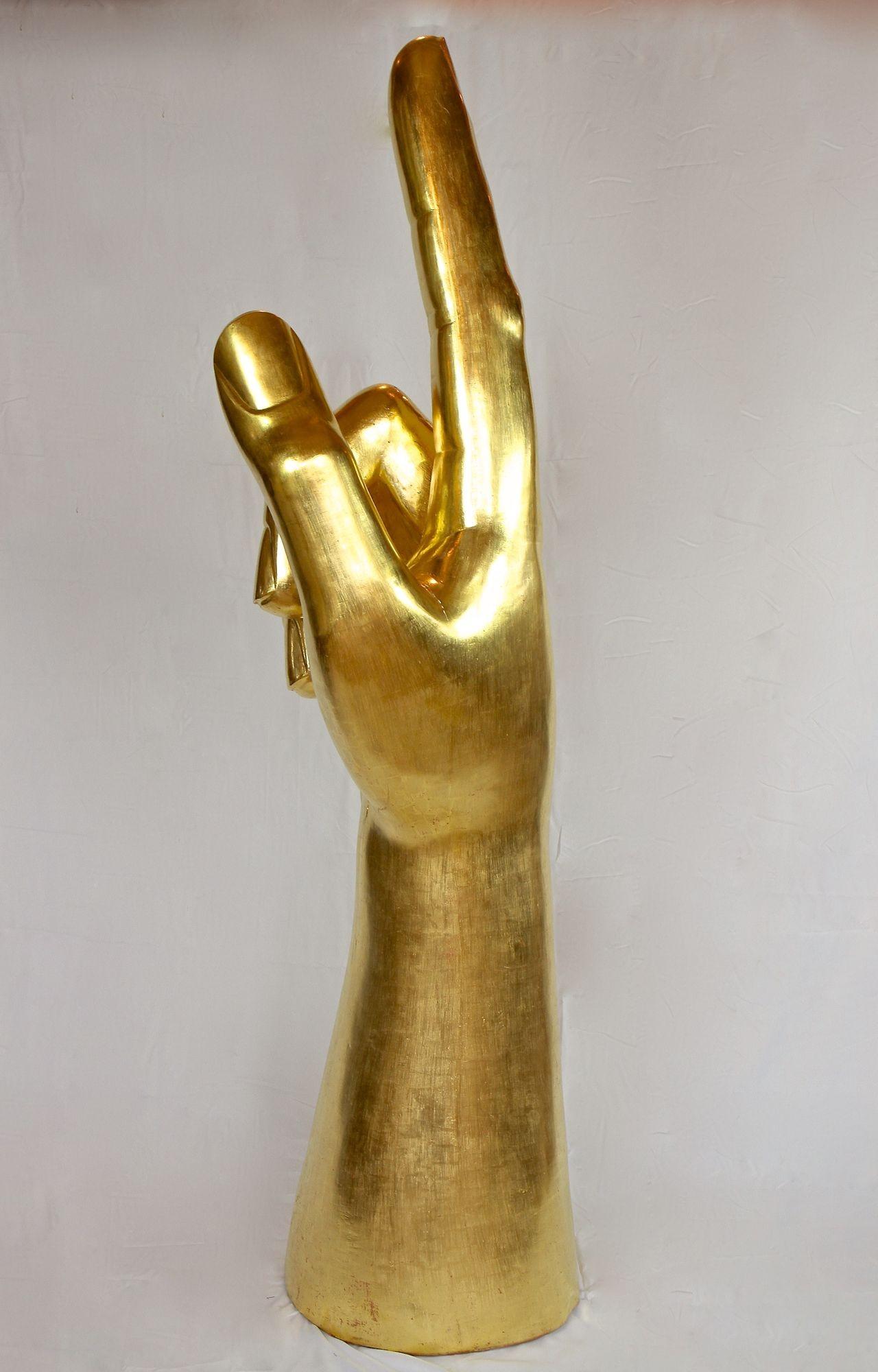 Gigantic Hand Sculpture Goldleaf Plated by M. Treml, Austria, 2021 For Sale 6