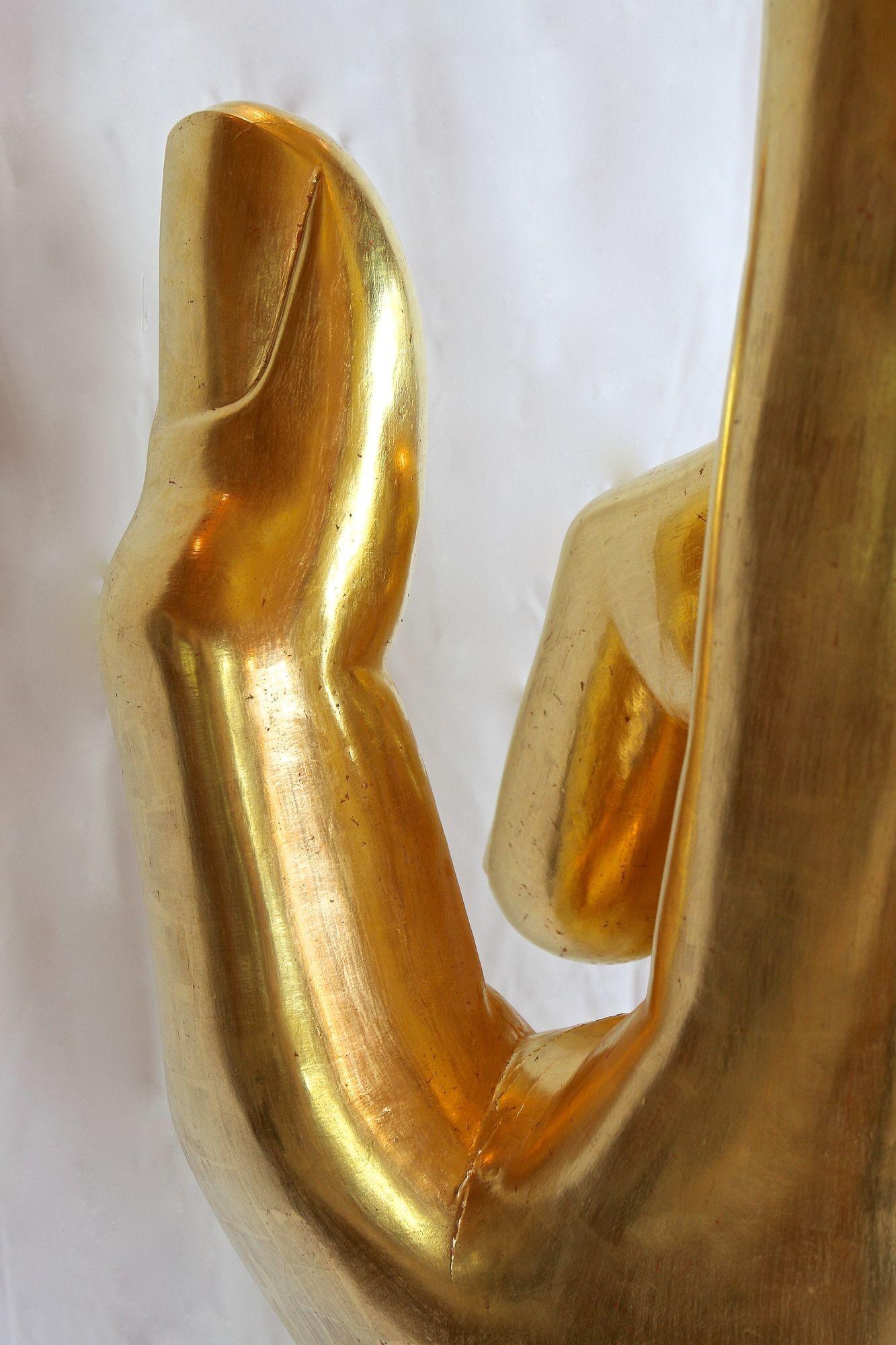 Gigantic Hand Sculpture Goldleaf Plated by M. Treml, Austria, 2021 For Sale 7