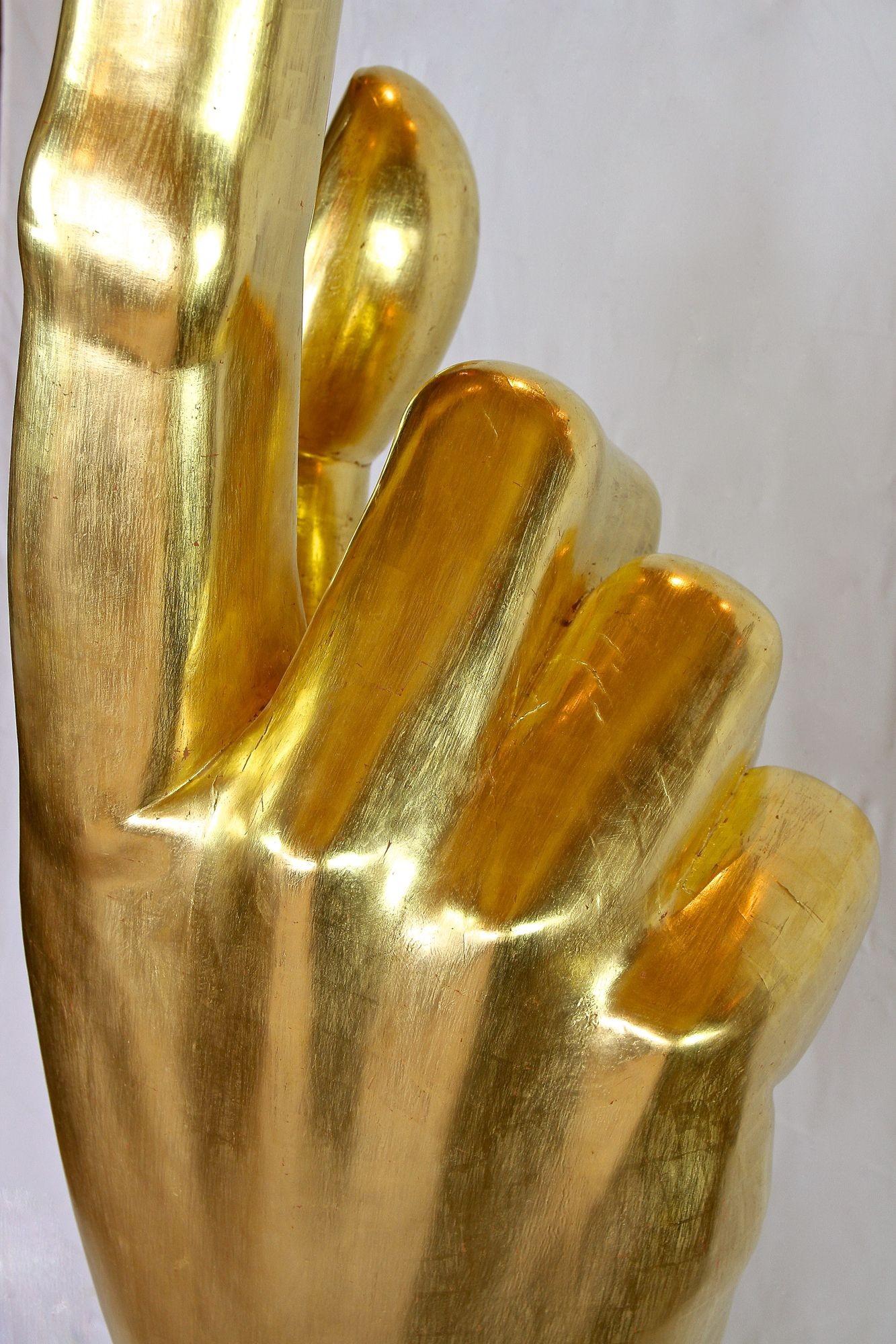 Gigantic Hand Sculpture Goldleaf Plated by M. Treml, Austria, 2021 For Sale 9