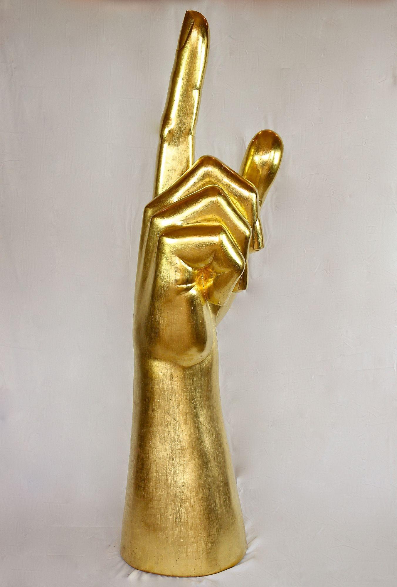 Gigantic Hand Sculpture Goldleaf Plated by M. Treml, Austria, 2021 For Sale 10