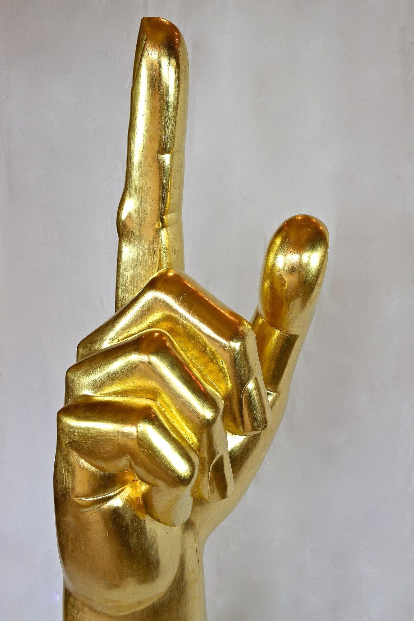Gigantic Hand Sculpture Goldleaf Plated by M. Treml, Austria, 2021 For Sale 11
