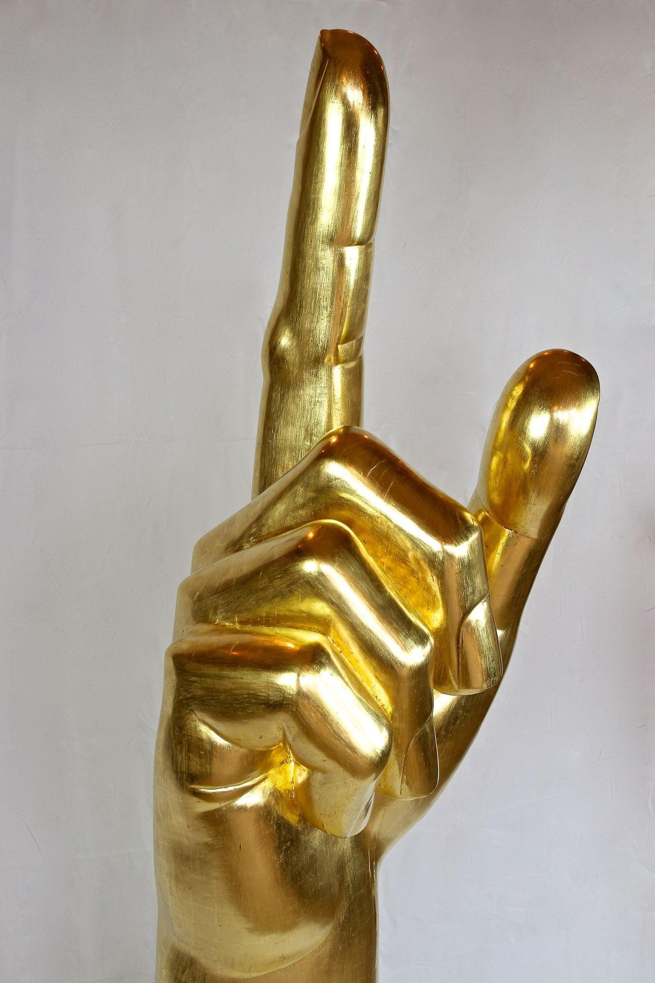 Austrian Gigantic Hand Sculpture Goldleaf Plated by M. Treml, Austria, 2021 For Sale