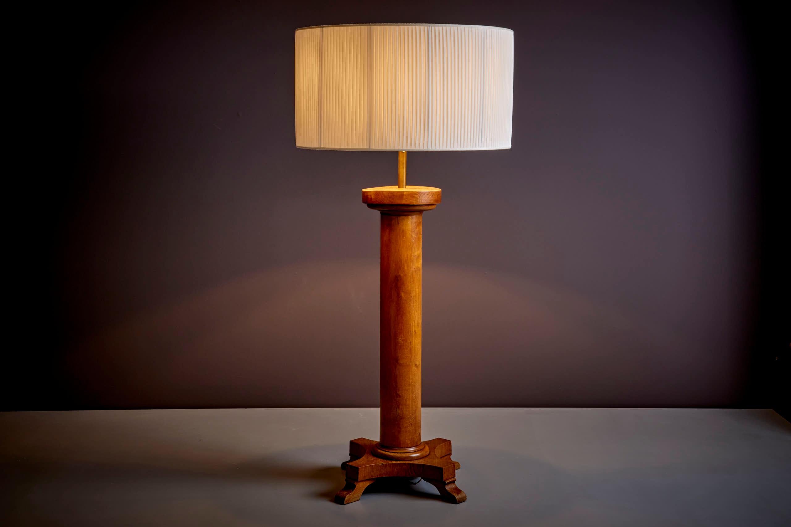 Gigantic Pair of Italian Floor Lamps with sculptural oak base, 1940s  For Sale 2