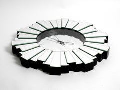 Gigantic Rare Heavy Sunburst Mirror Wall Clock from the 1970s