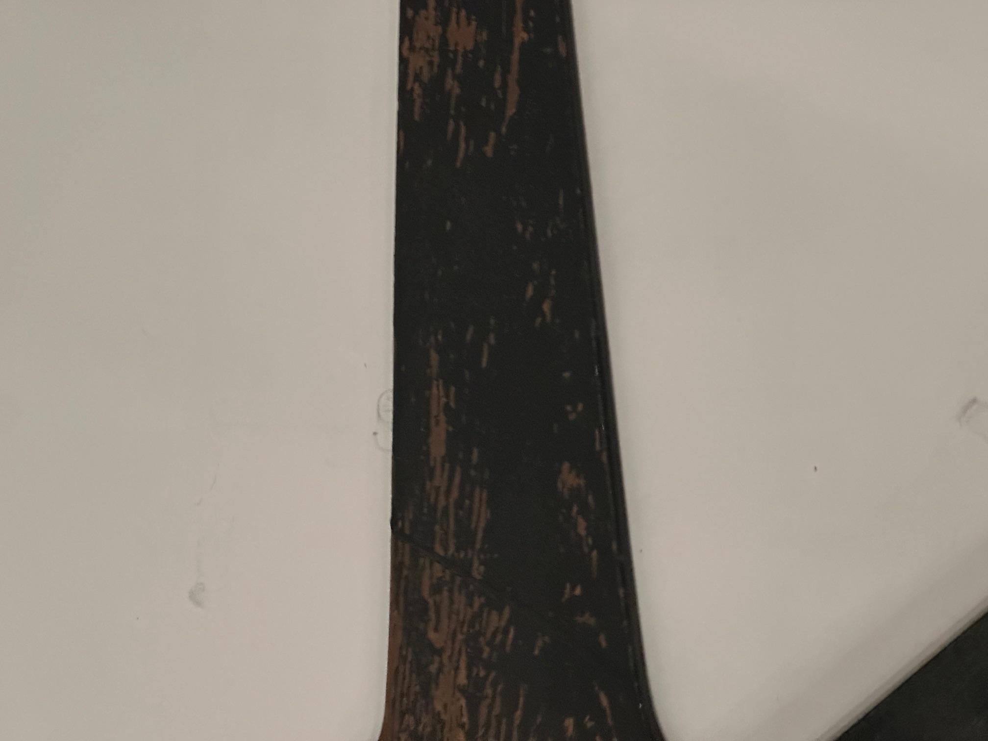 Gigantic Rustic Found Carved Wooden Clock Tower Hands For Sale 4