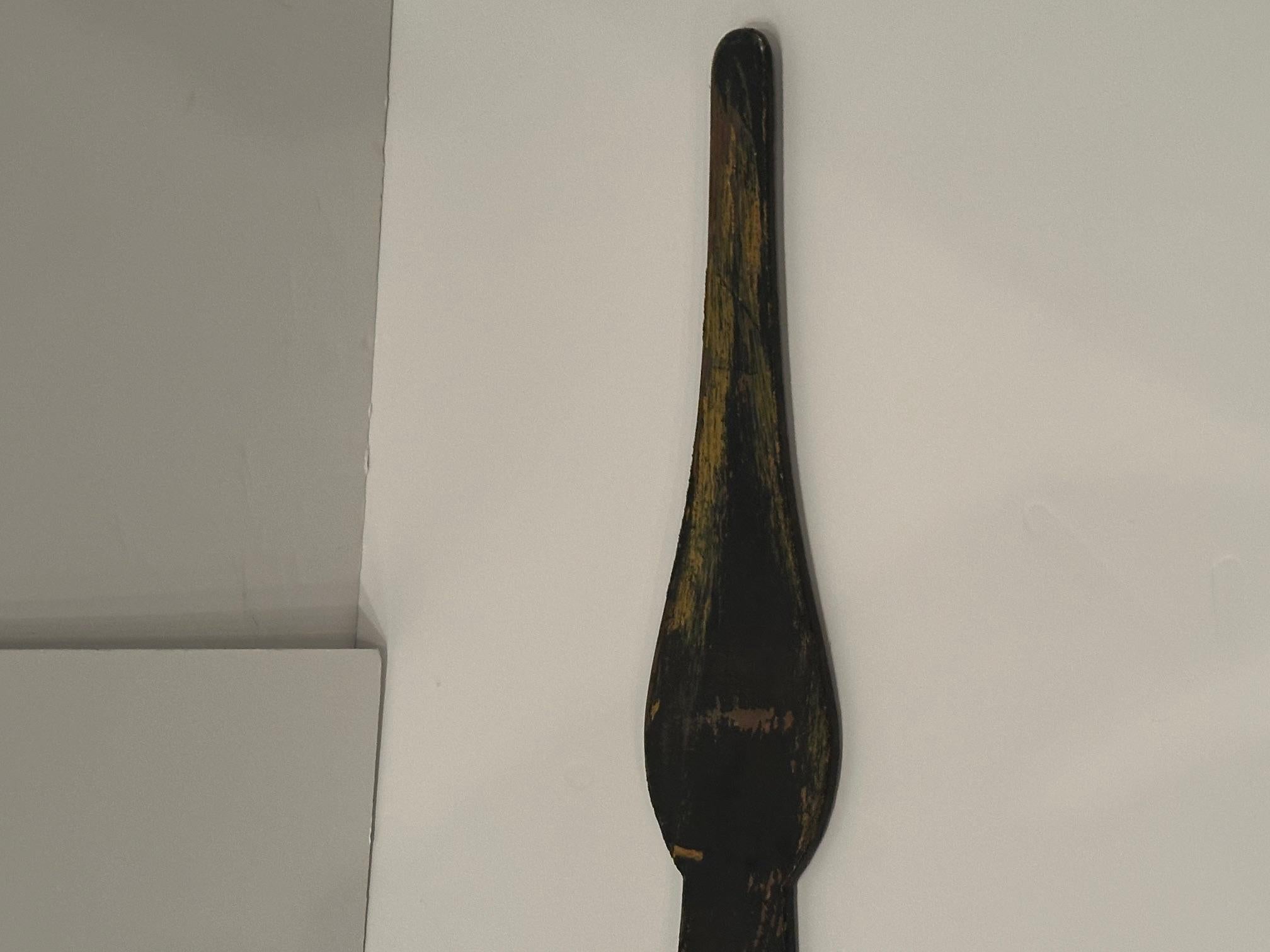 Gigantic Rustic Found Carved Wooden Clock Tower Hands For Sale 9