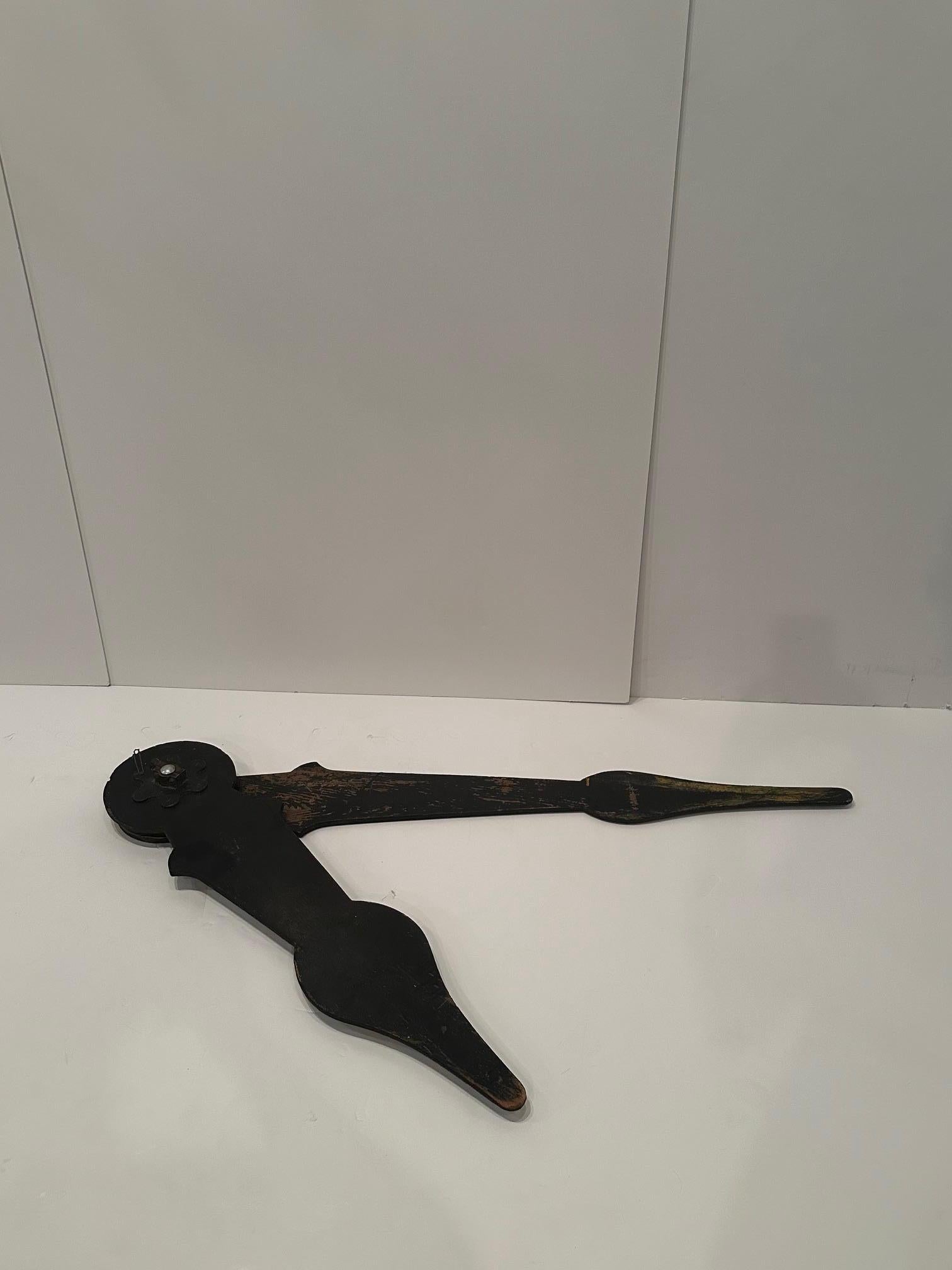 Gigantic Rustic Found Carved Wooden Clock Tower Hands For Sale 3