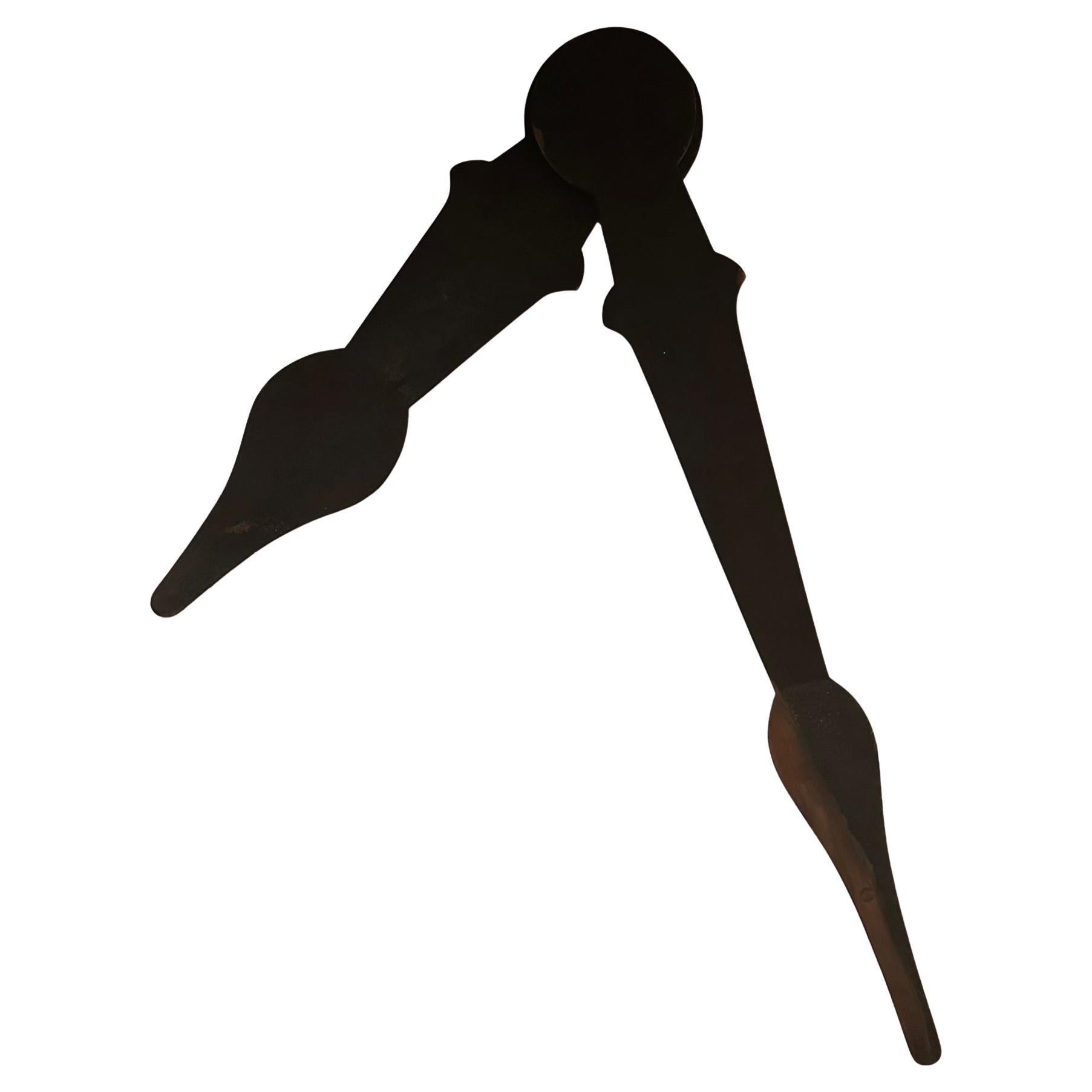 Gigantic Rustic Found Carved Wooden Clock Tower Hands For Sale