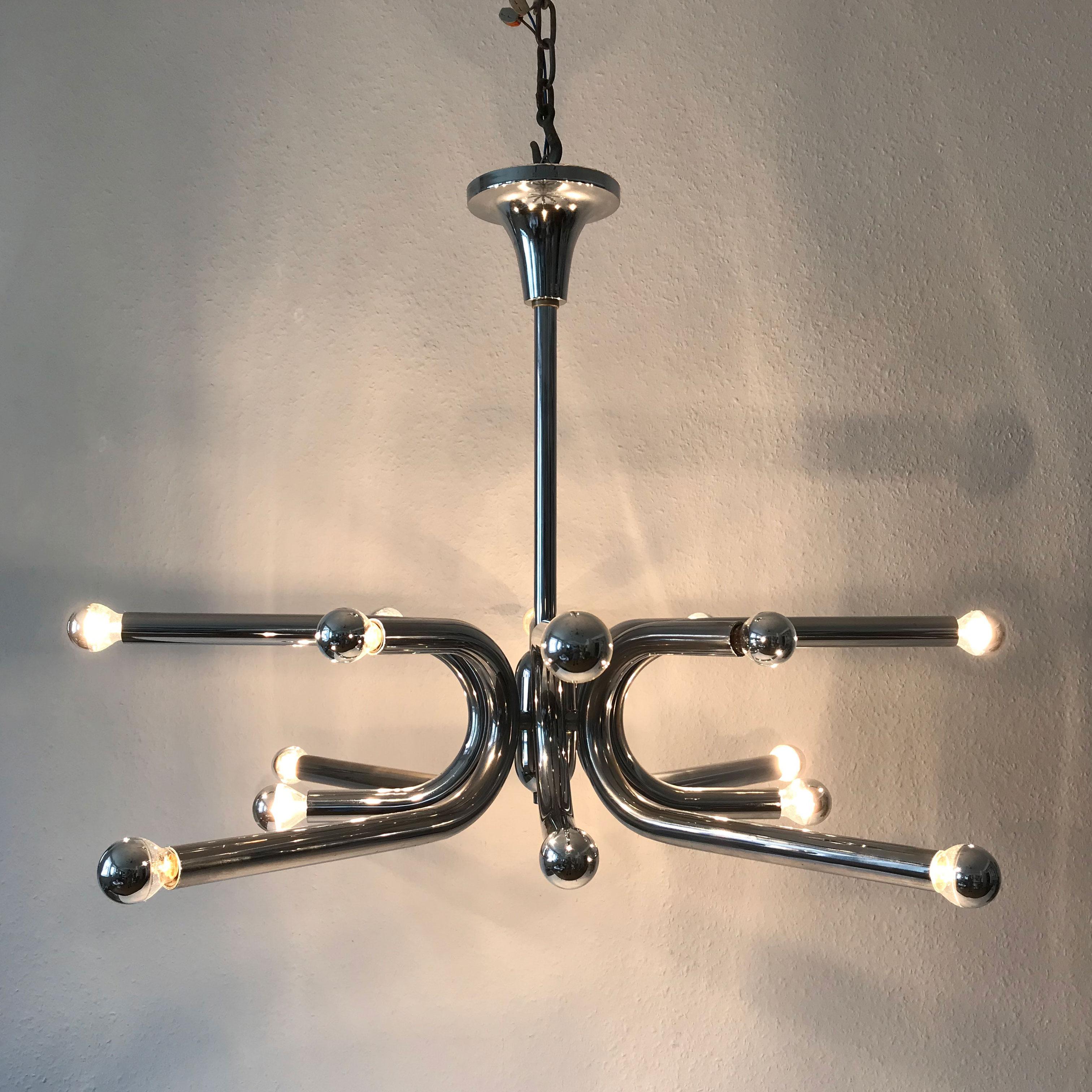 Gigantic Sputnik Chandelier or Ceiling Lamp by Gebrüder Cosack, Germany, 1960s 13