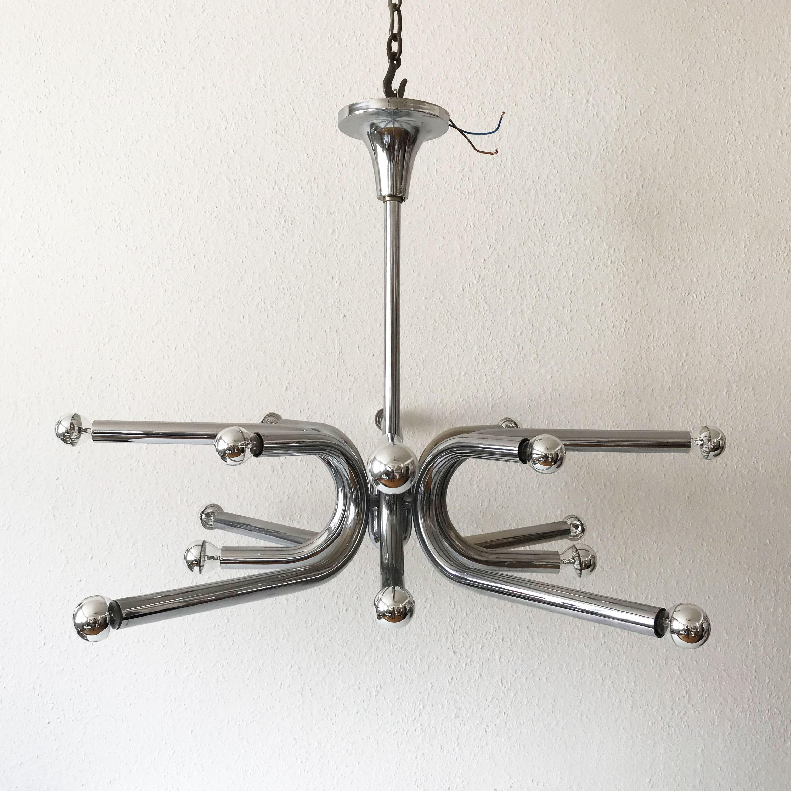 Mid-20th Century Gigantic Sputnik Chandelier or Ceiling Lamp by Gebrüder Cosack, Germany, 1960s