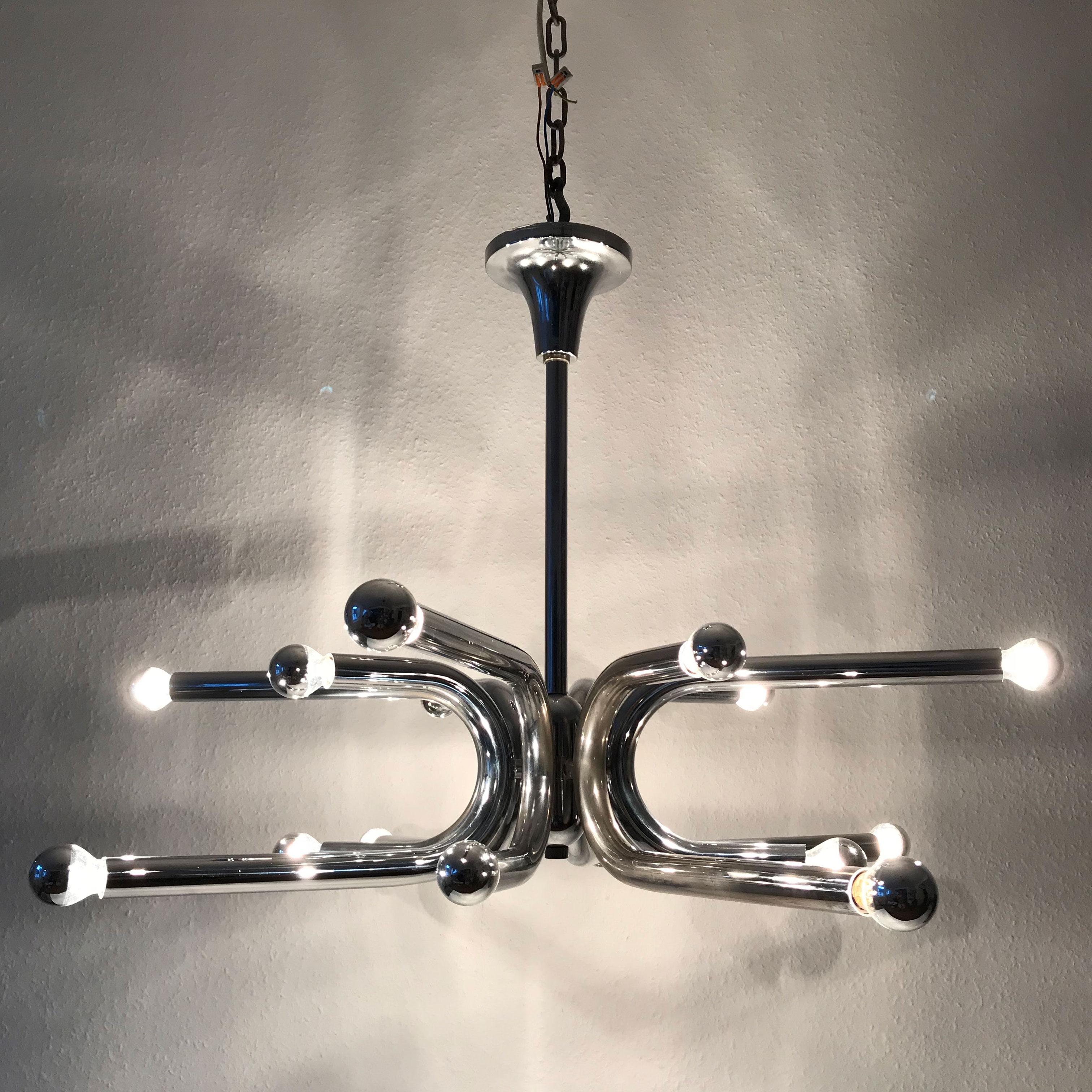 Gigantic Sputnik Chandelier or Ceiling Lamp by Gebrüder Cosack, Germany, 1960s 2