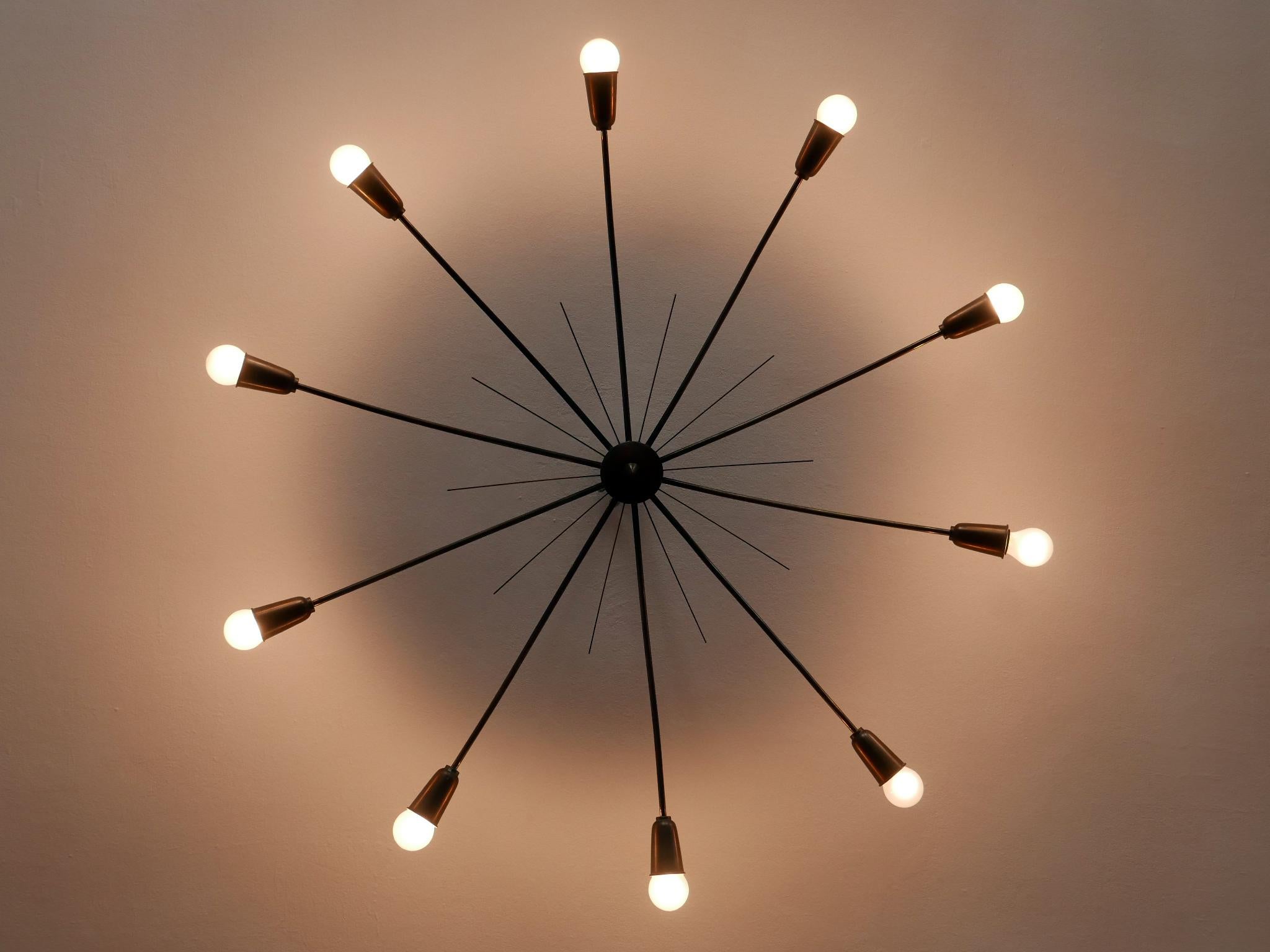 Gigantic Sputnik-Kronleuchter oder Deckenleuchte SUN von J.T. Kalmar, Österreich, 1950er Jahre (Moderne der Mitte des Jahrhunderts) im Angebot
