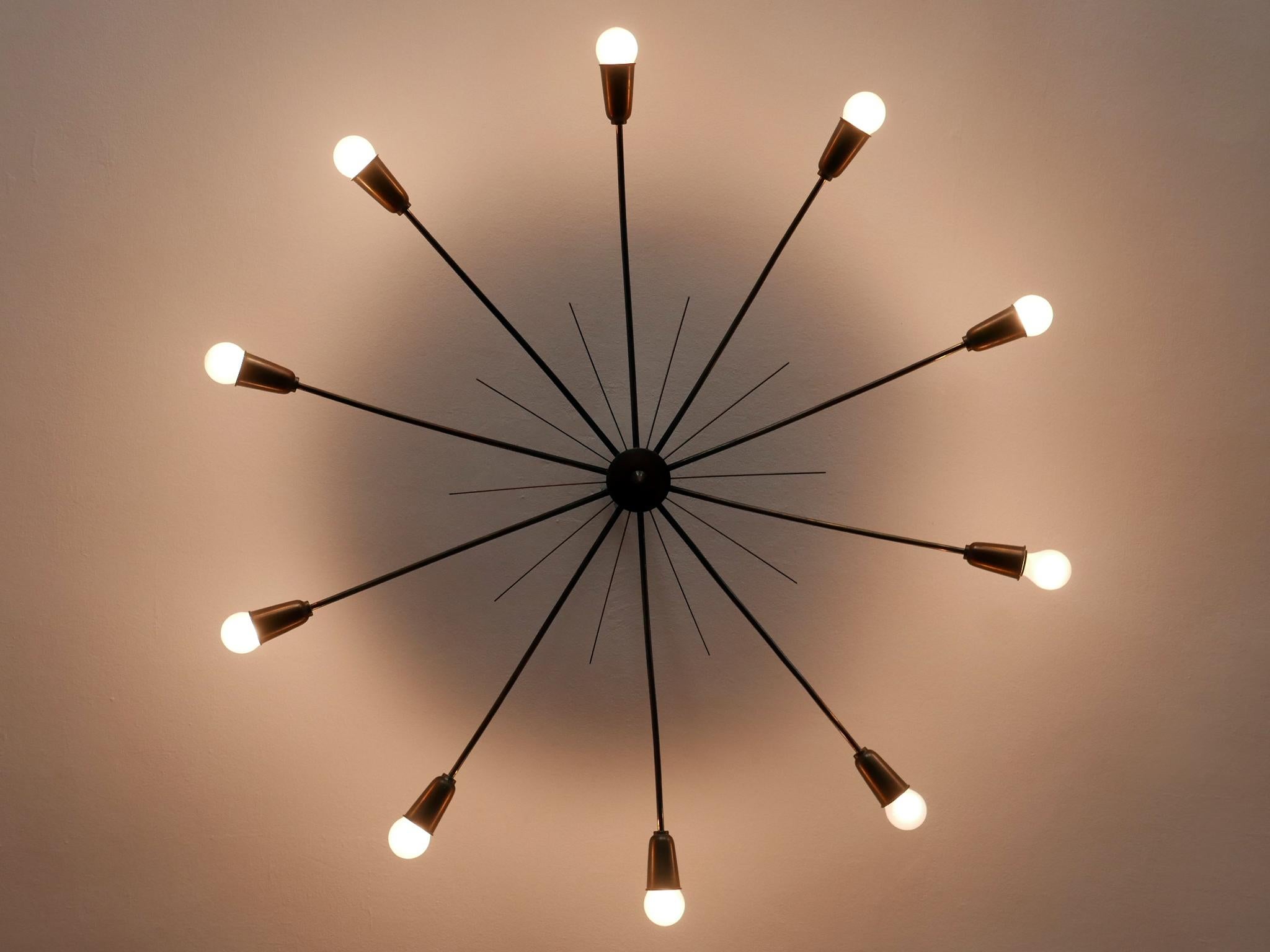 Gigantic Sputnik-Kronleuchter oder Deckenleuchte SUN von J.T. Kalmar, Österreich, 1950er Jahre im Zustand „Gut“ im Angebot in Munich, DE