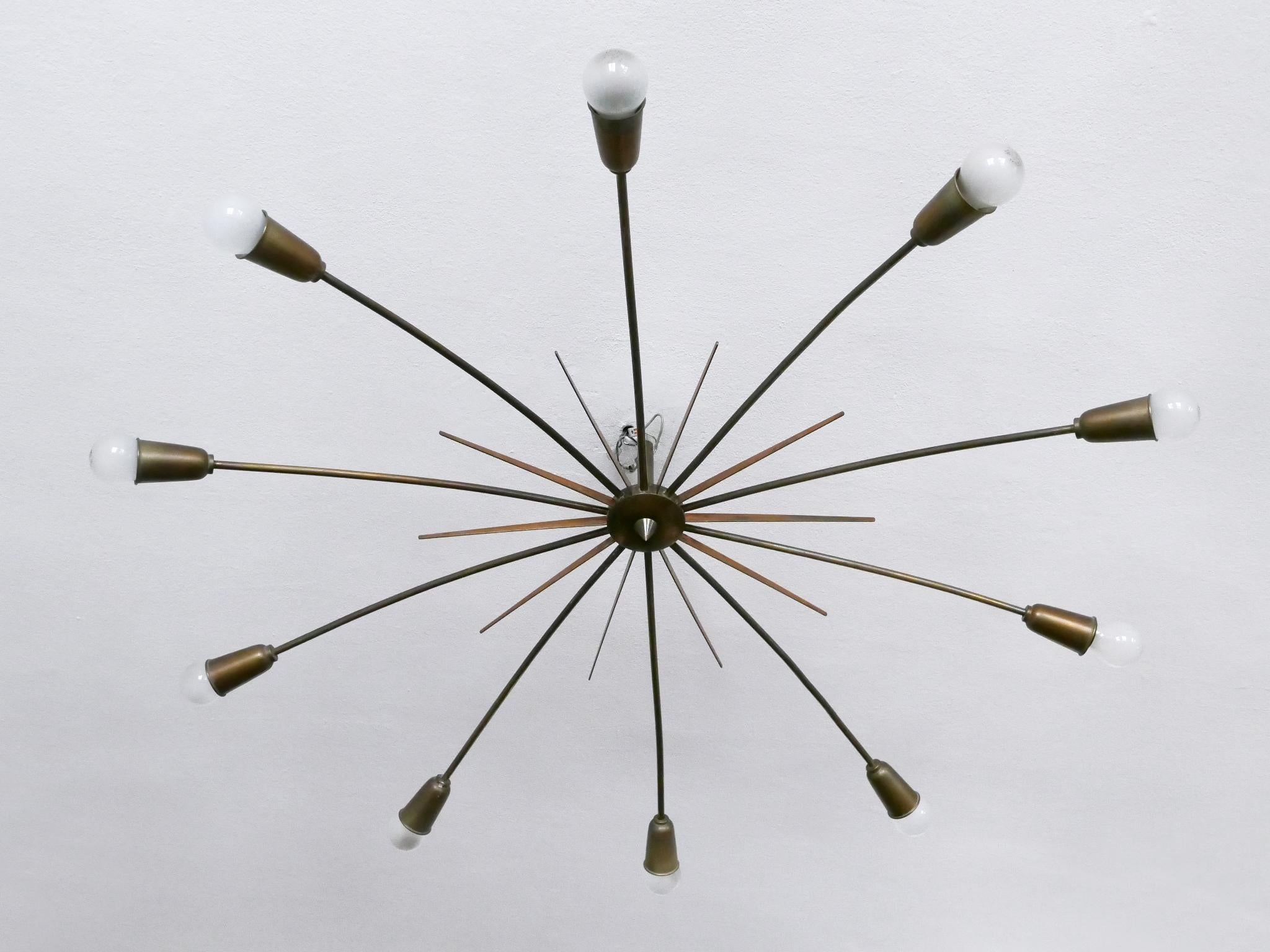 Gigantic Sputnik-Kronleuchter oder Deckenleuchte SUN von J.T. Kalmar, Österreich, 1950er Jahre (Mitte des 20. Jahrhunderts) im Angebot