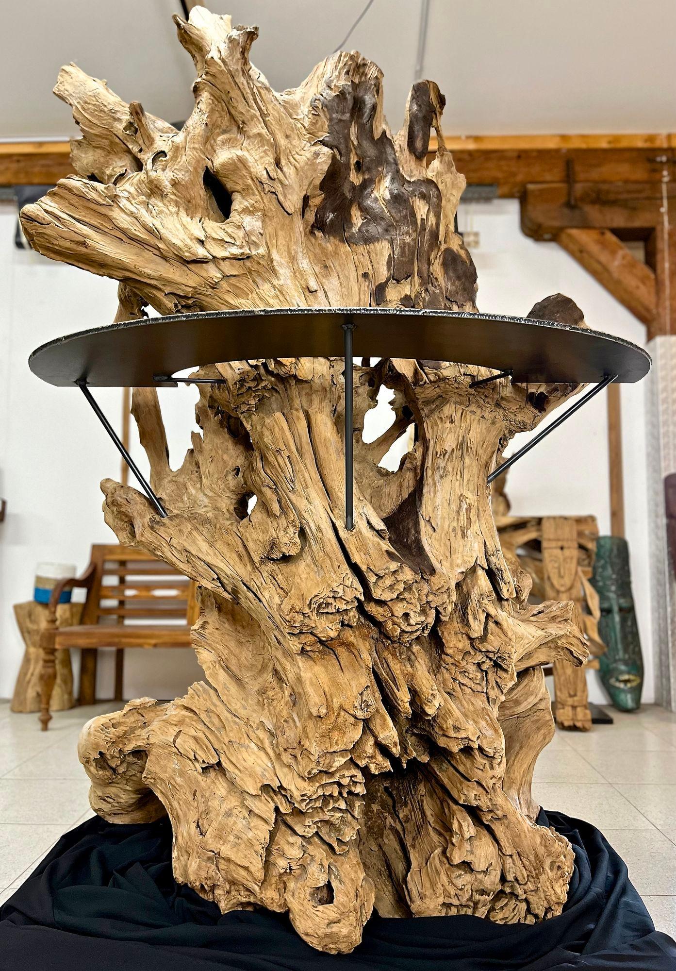 Gigantic Teak Root Stand-Up Bar, Organic Modern, Indonesia, 2022 For Sale 1