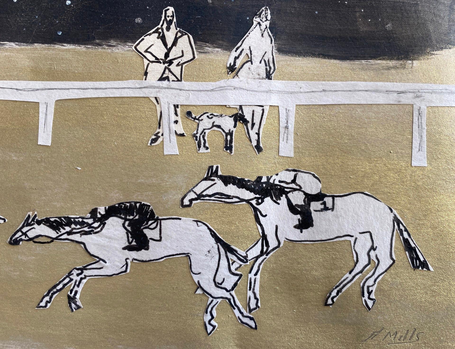 Allenatori e proprietari di Derby/Early Morning Run - Painting Contemporaneo di Gigi Mills