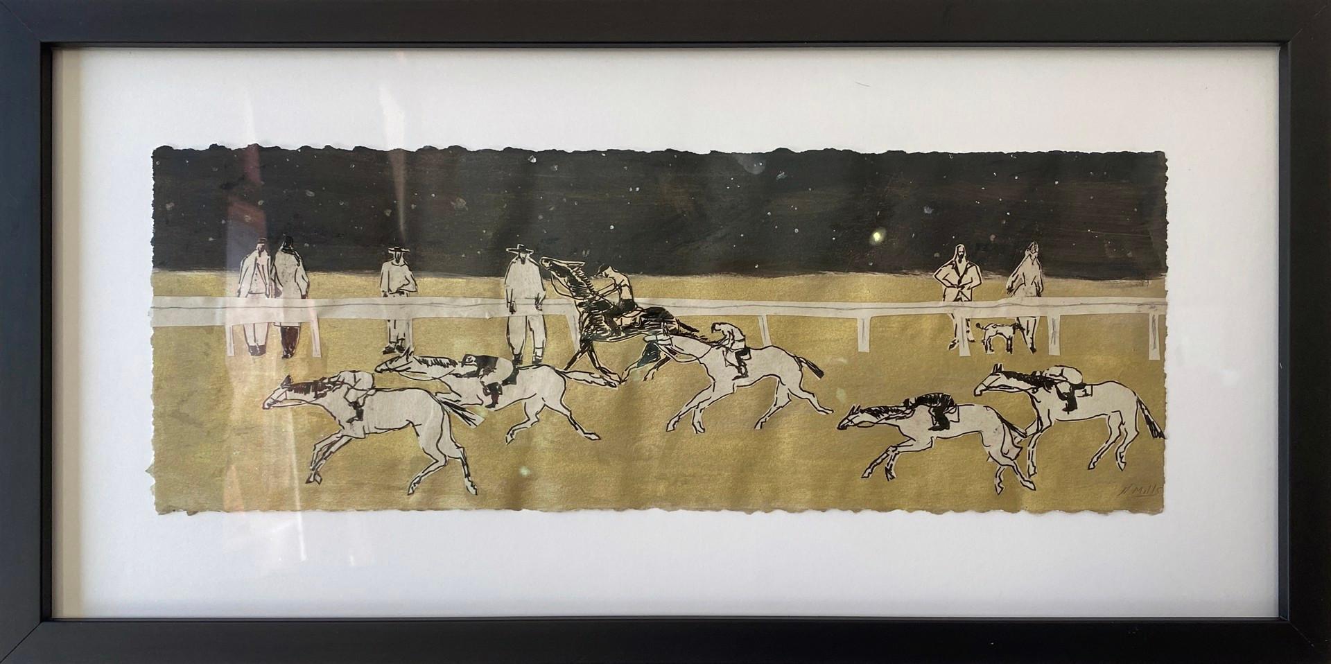 Animal Painting di Gigi Mills - Allenatori e proprietari di Derby/Early Morning Run