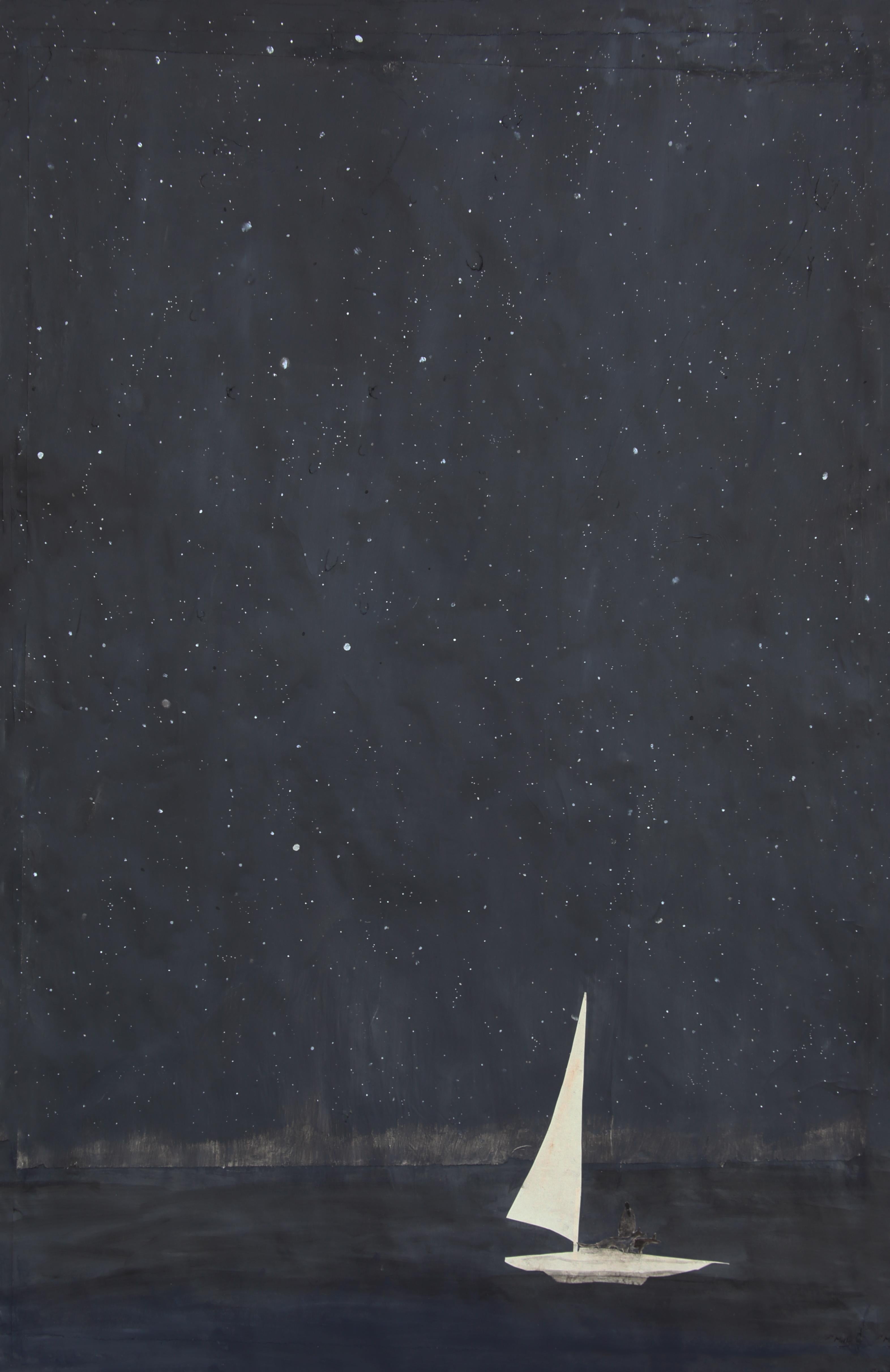 Gigi Mills Landscape Painting - Night Sky/ Night Sail