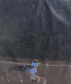 Walking the track, Horse and groom/Night Sky, 