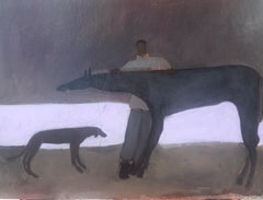 Walking the Track/ Horse Groom & Dog/ Violet