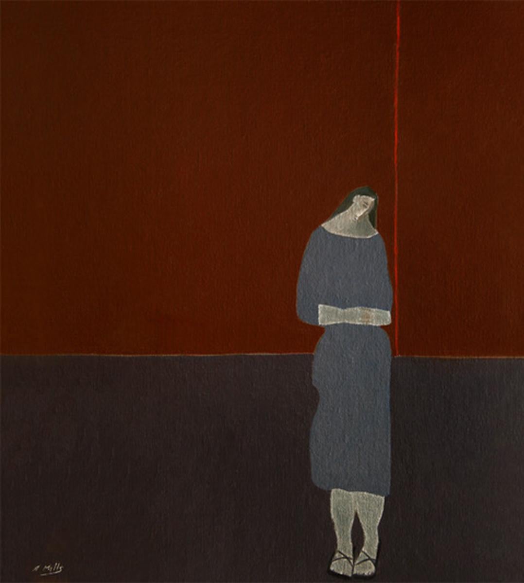 Girl in an Empty Room/Orange Line - Print by Gigi Mills
