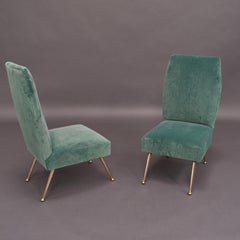 Gigi Radice Elegante y moderno par de sillas auxiliares para Minotti, Italia, años 50