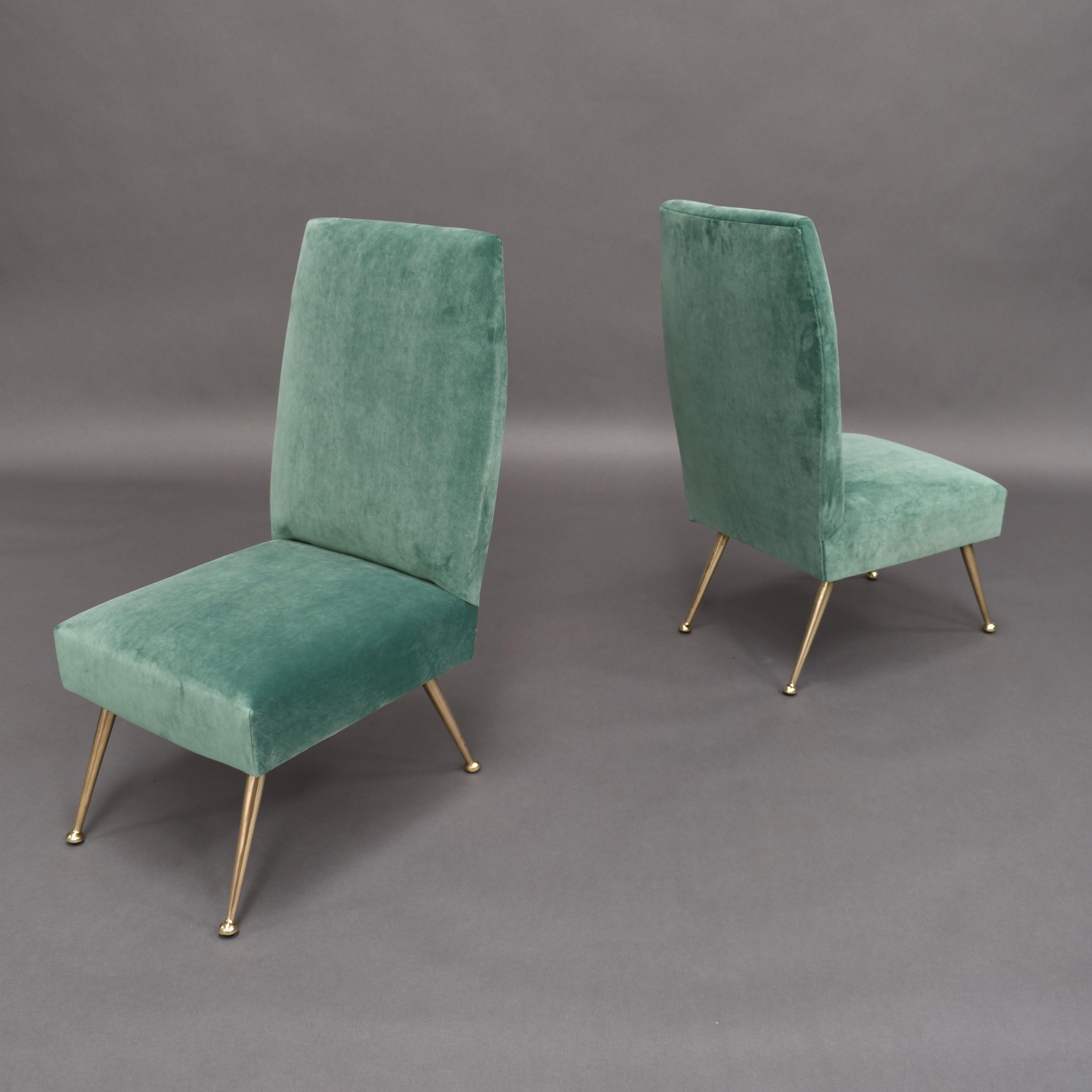 Gigi Radice Elegantes und trendiges Paar Beistellstühle für Minotti, Italien, 1950er Jahre (Moderne der Mitte des Jahrhunderts) im Angebot