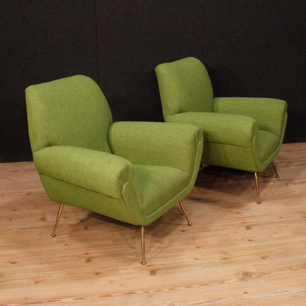 Gigi Radice for Minotti 20th Century Green Fabric Italian Armchairs and Sofa 1