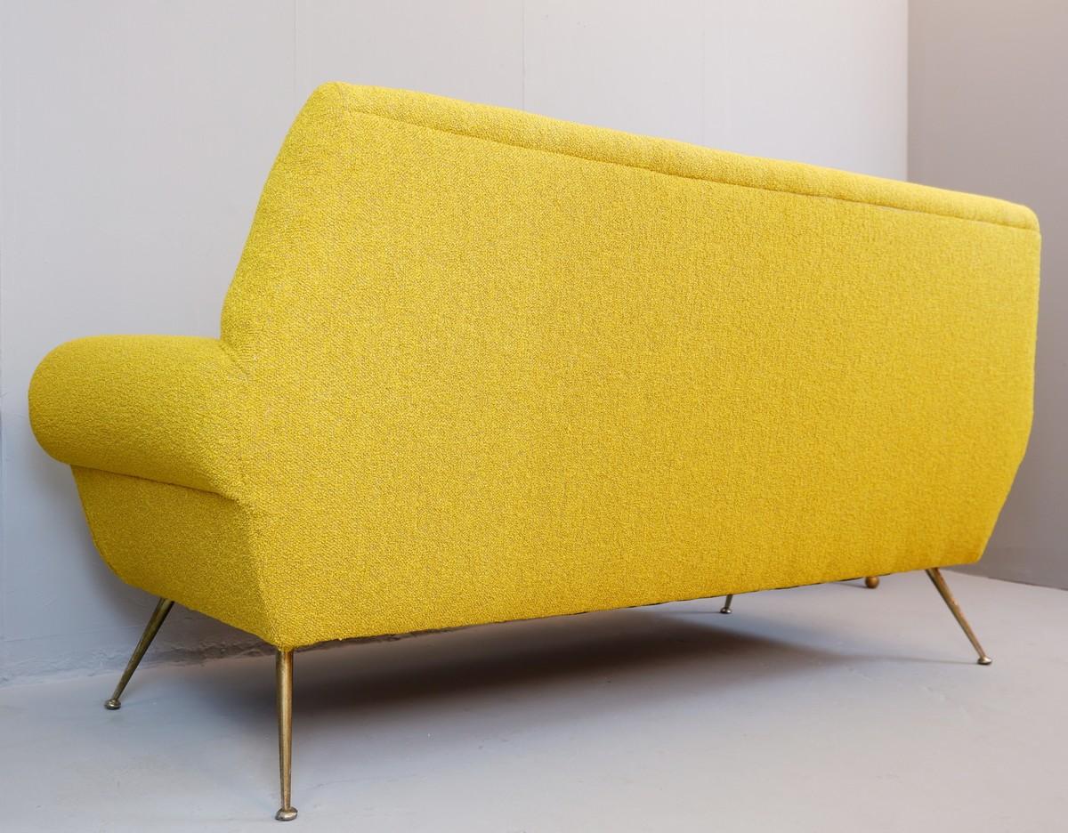 Mid-Century Modern Gigi Radice for Minotti 3-Seat Sofa, 1950s, Curry Color New Upholstery For Sale