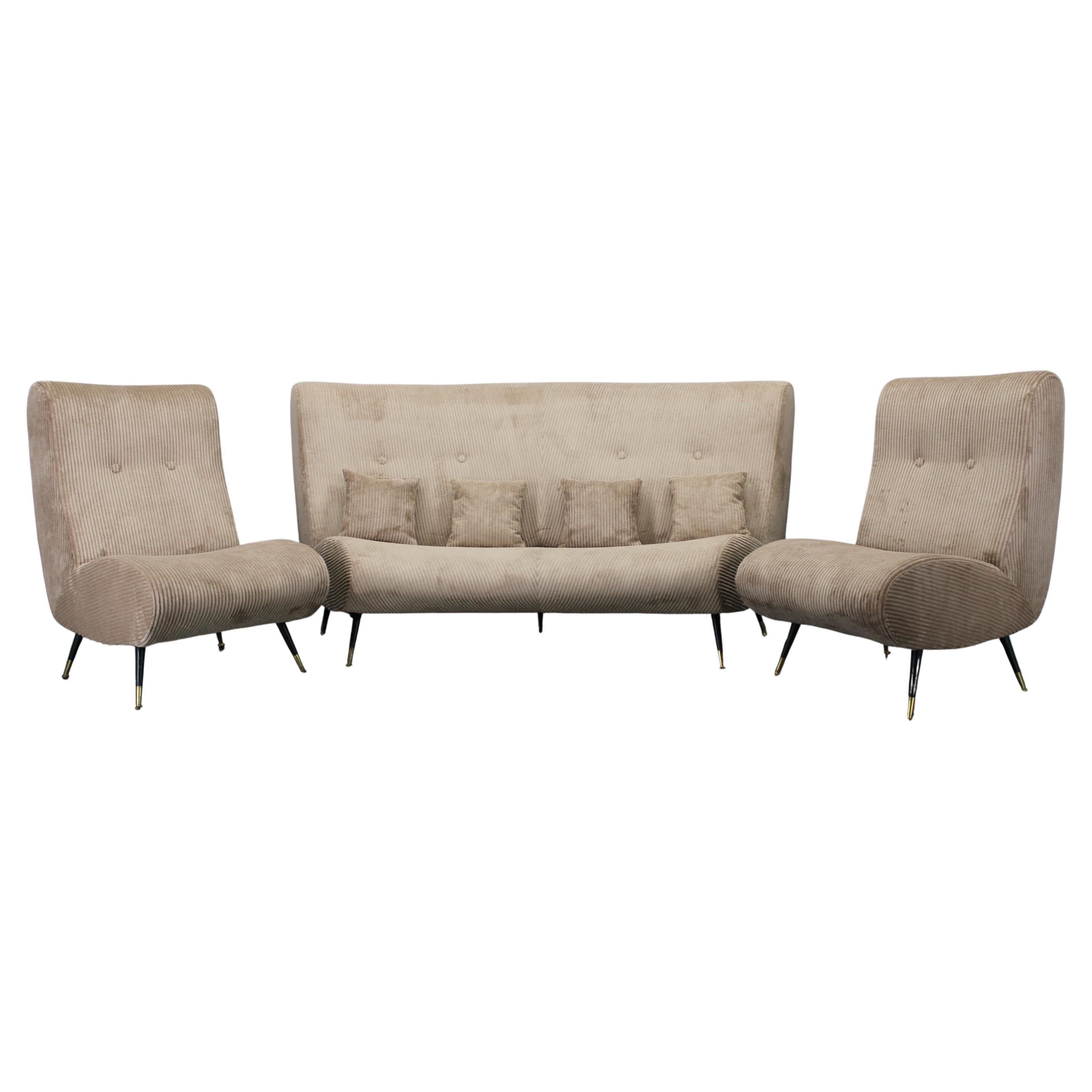 Gigi Radice for Minotti Curved Modular Sofa, Italy, 1950s