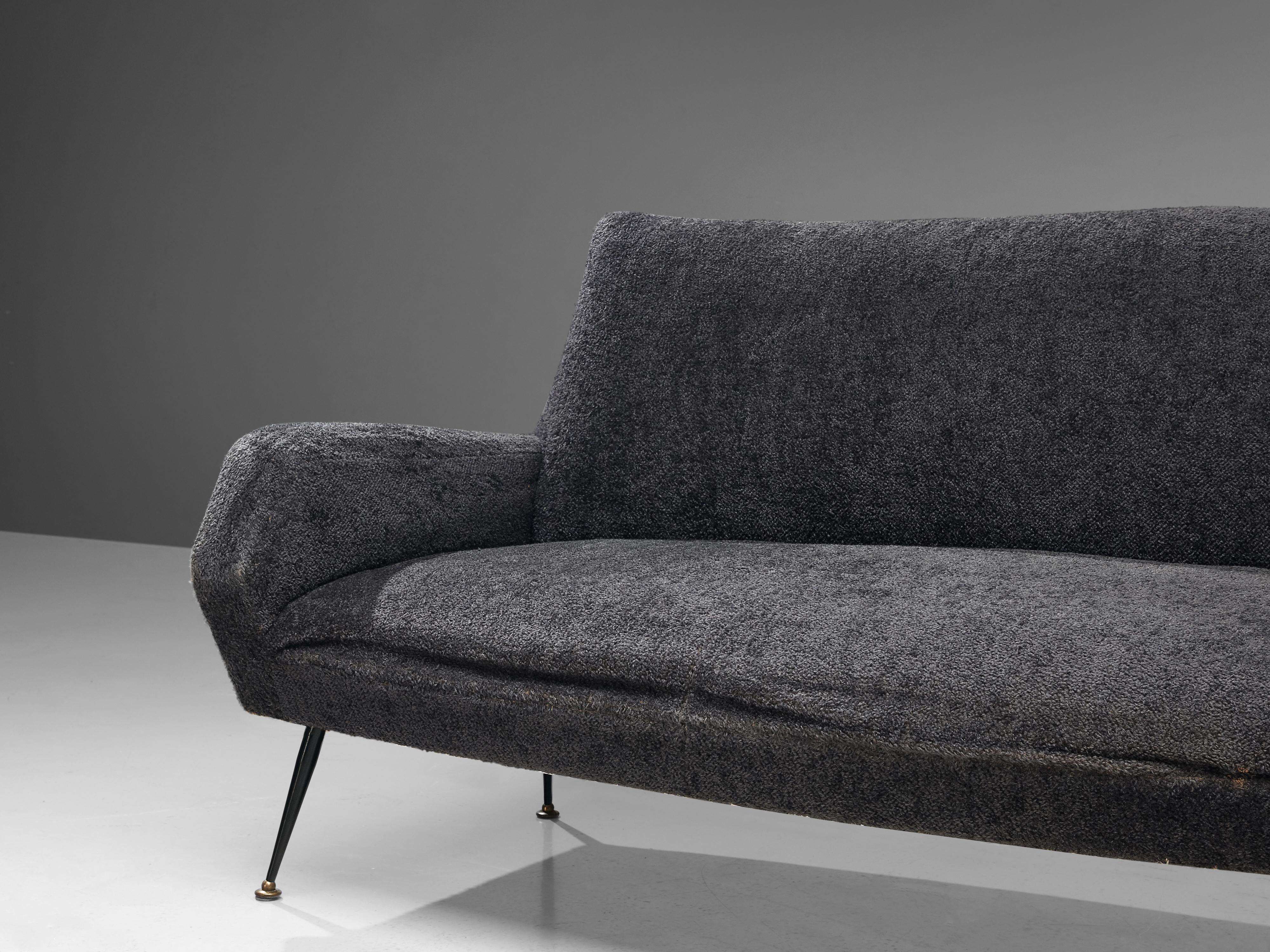 Gigi Radice for Minotti Curved Sofa in Grey Upholstery 2