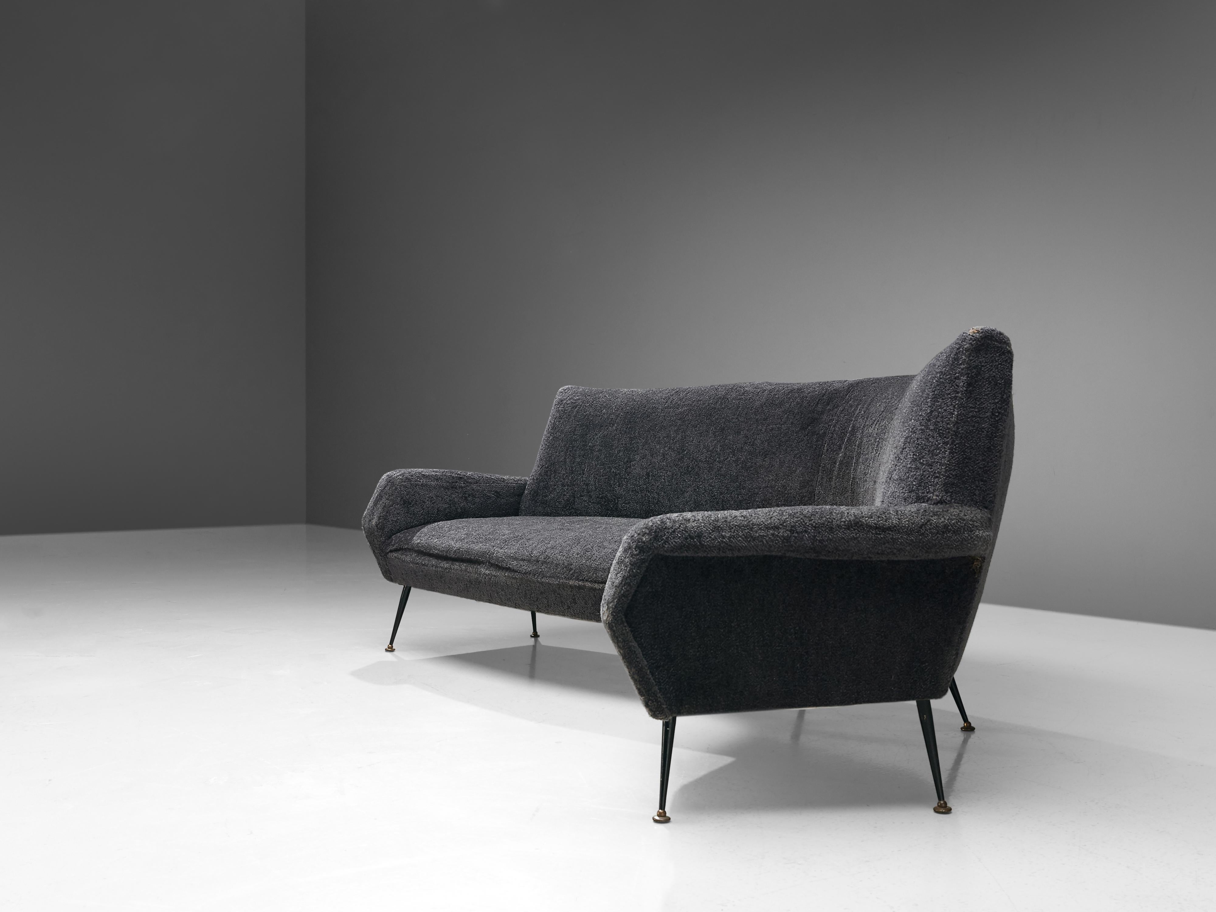 Gigi Radice for Minotti Curved Sofa in Grey Upholstery 1