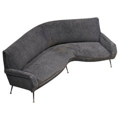 Gigi Radice pour Minotti canapé incurvé en tissu gris