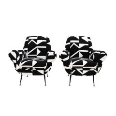 Gigi Radice per Minotti Coppia di poltrone moderne di metà secolo, anni '50