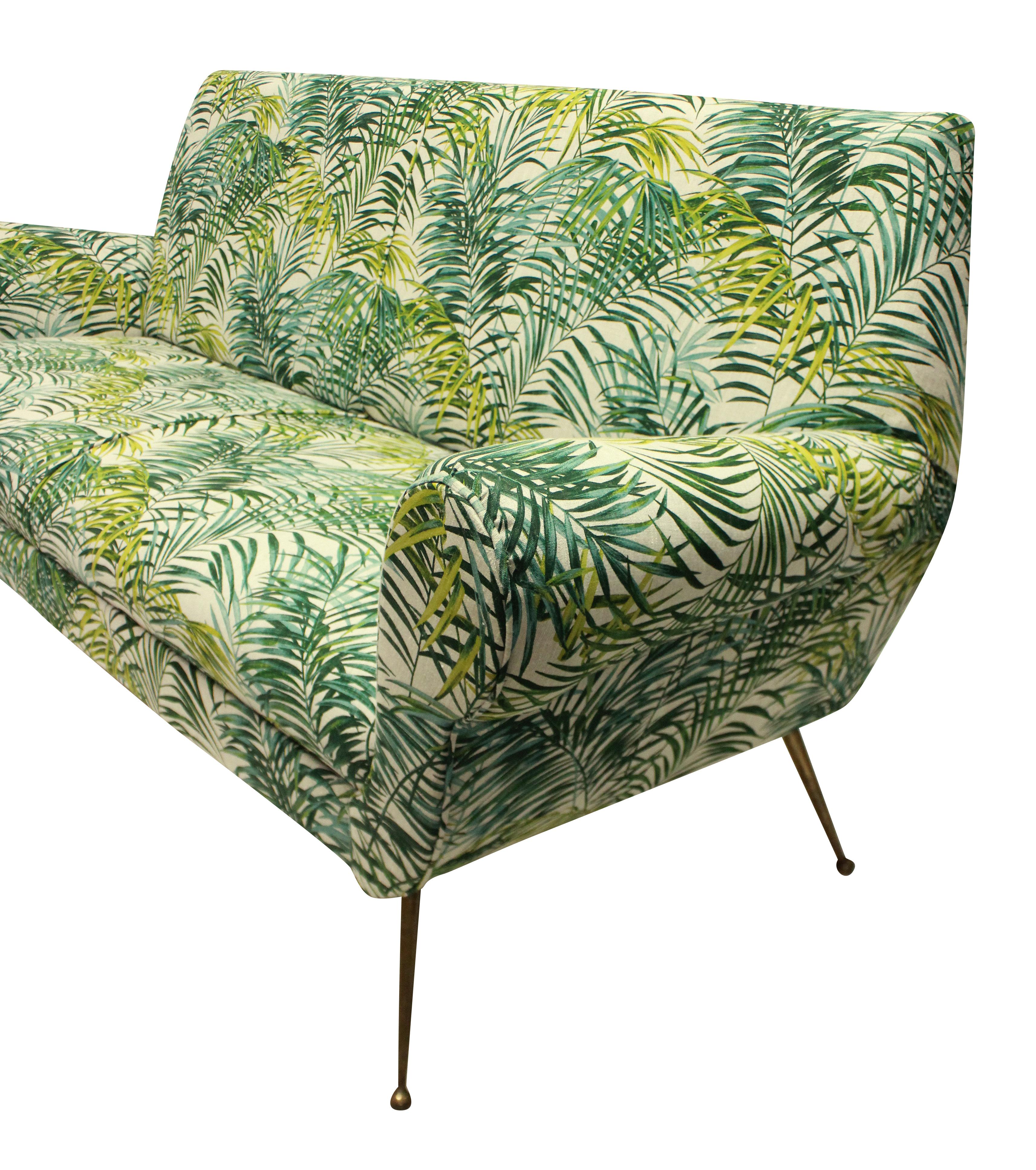 Gigi Radice for Minotti Sofa in Palm Print Linen In Good Condition In London, GB