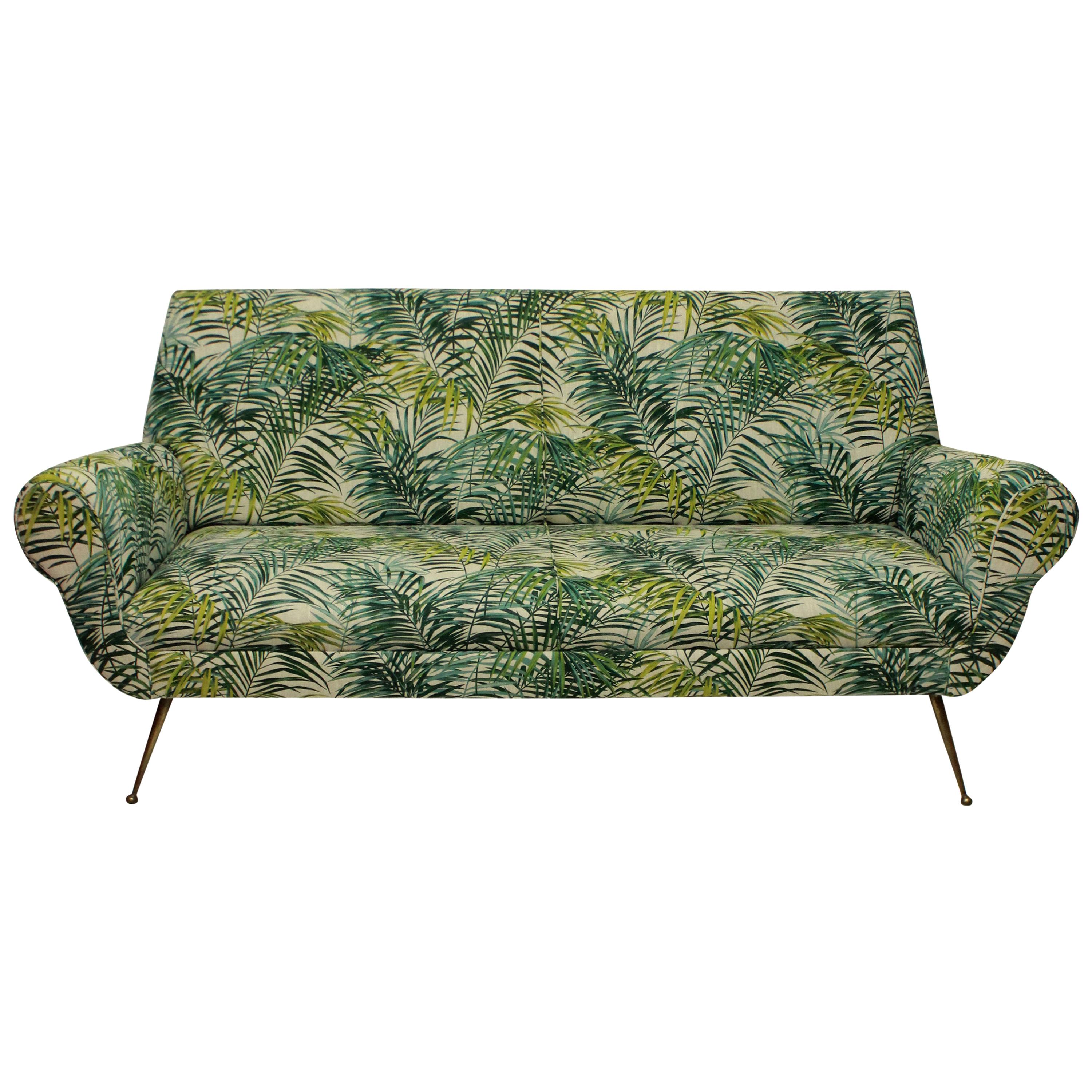 Gigi Radice for Minotti Sofa in Palm Print Linen